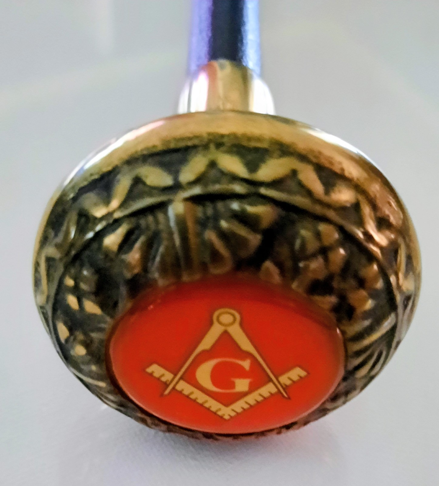 Vintage Masonic Freemason Presentation Cane Gold Plated
