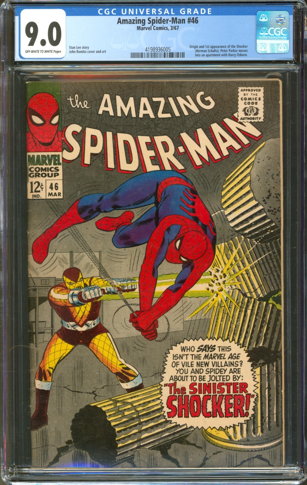 Amazing Spider-Man #46 CGC 9.0 Marvel Comics 1967 1st Appearance of the Shocker