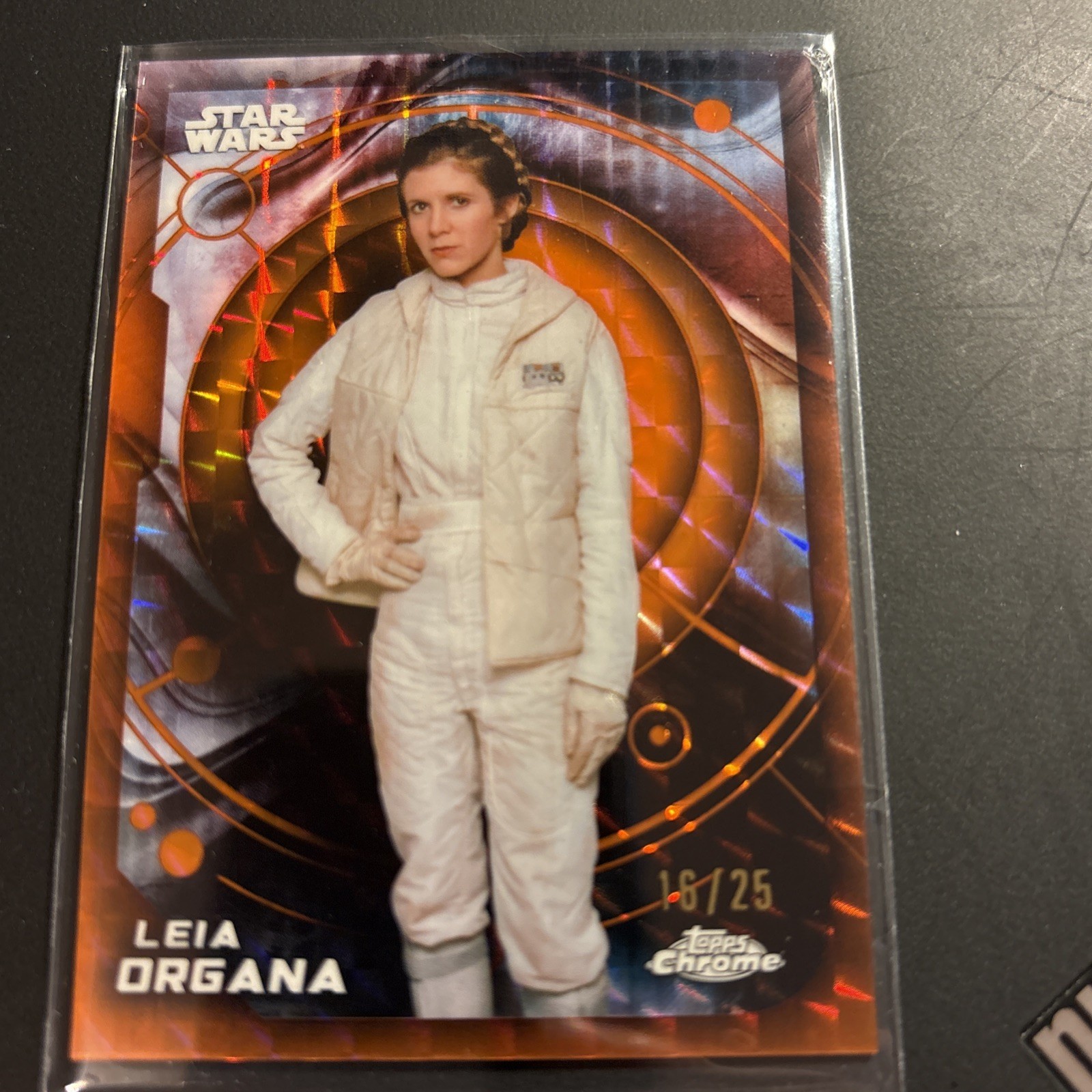 ⭐️ 2026 Topps Chrome Star Wars #183 Leia Organa Orange Refractor 16/25 RARE  