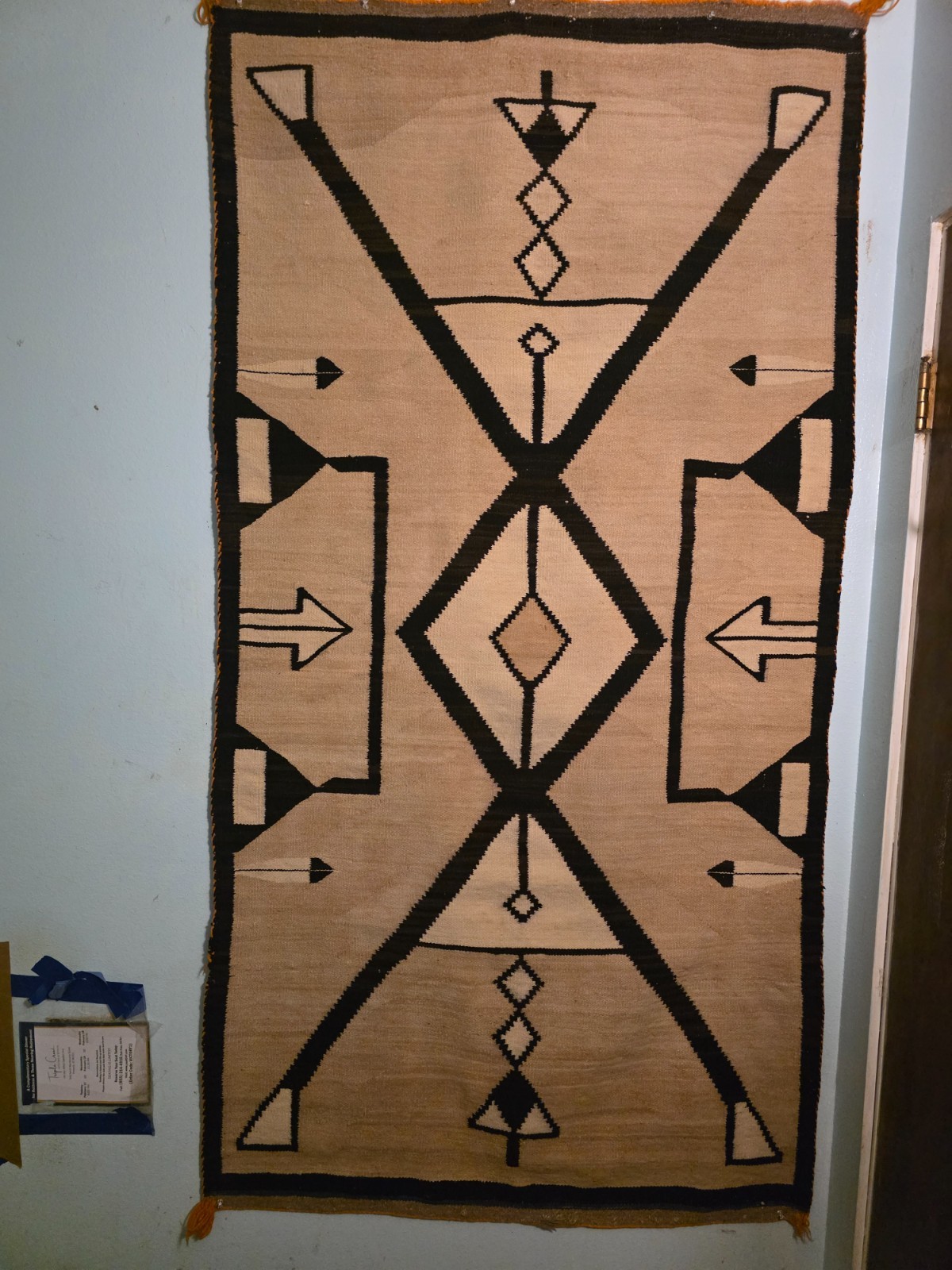 Early 1900s Navajo Crystal Rug J.B. Moore Era Antique