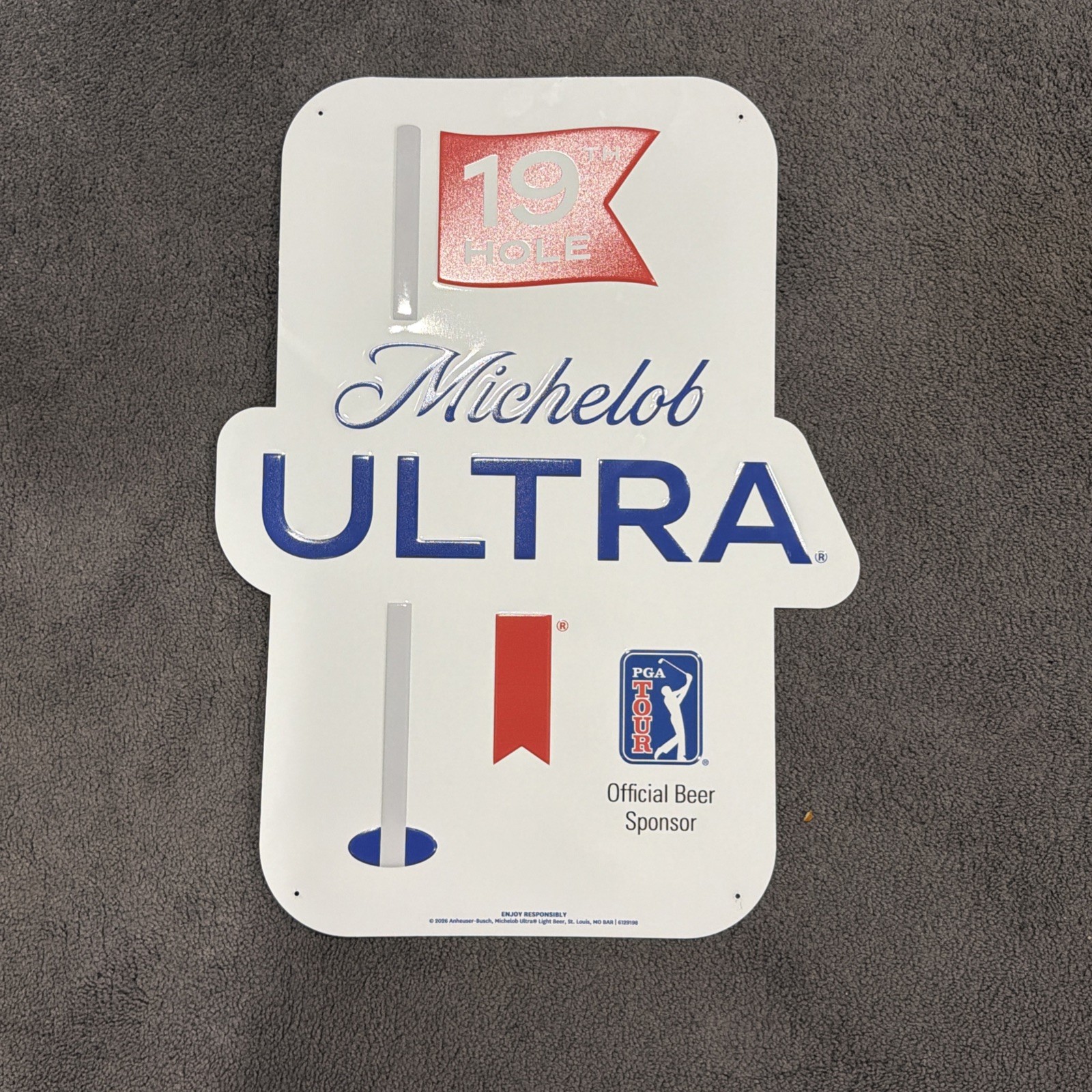 Michelob Ultra Golf Tin Sign 2026 23X17 1/4 19TH Hole