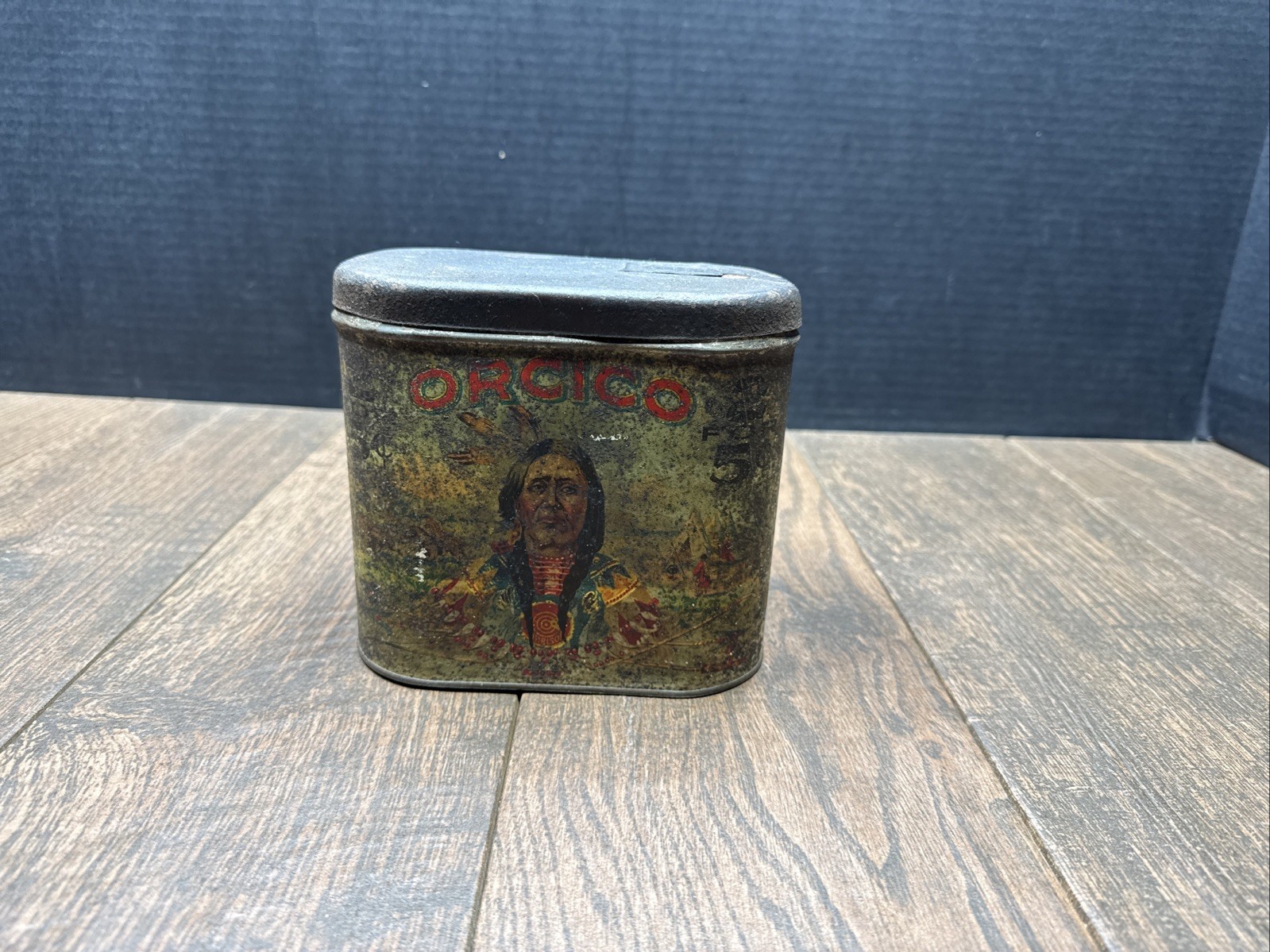 Vintage ORCICO ADVERTISING TIN 2 For 5 CENTS SUPERIOR WORKMANSHIP 