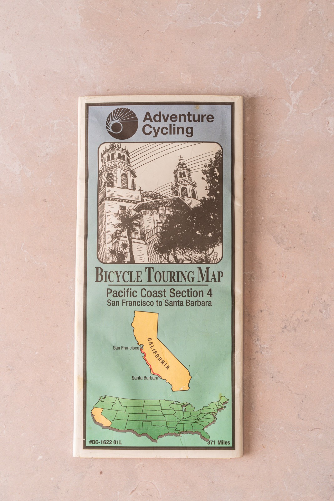 Vintage y2k Pacific Coast California Adventure Bicycling Touring Guidemap