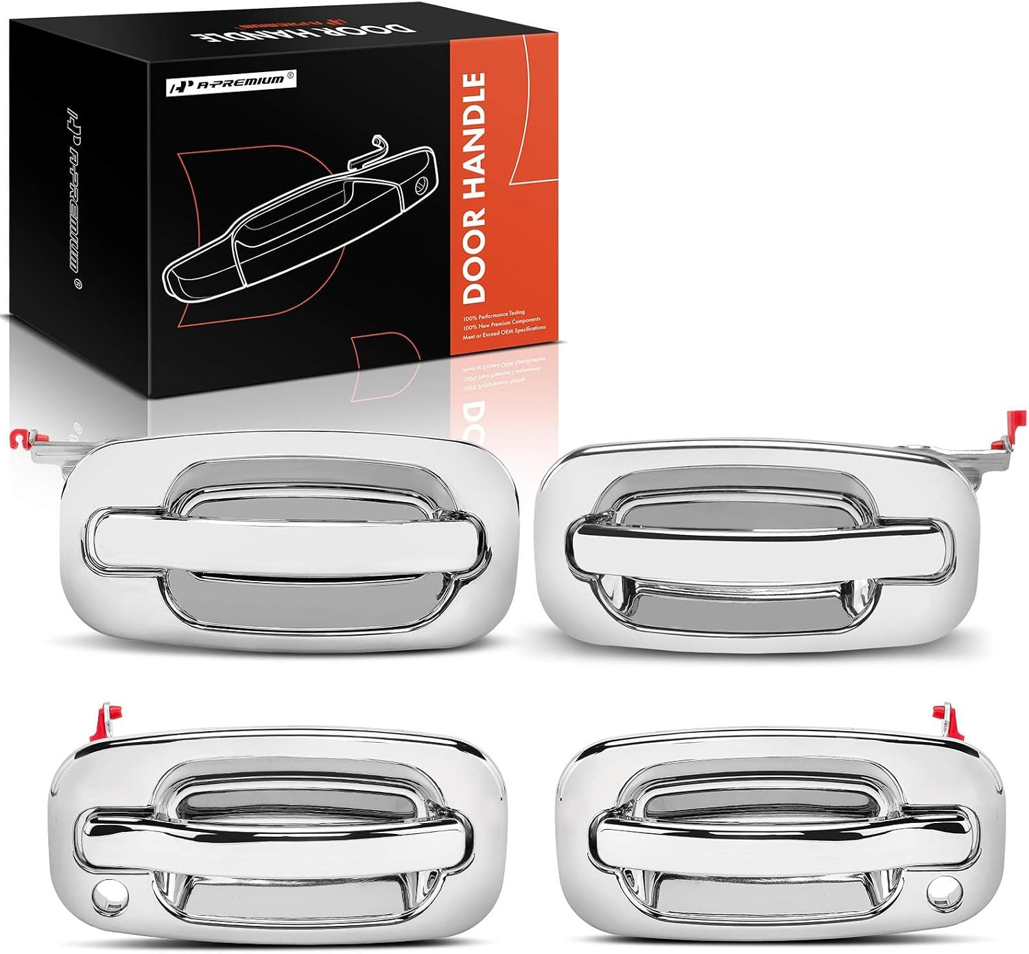 - 4Pcs Chrome Exterior Door Handles - Compatible with Chevy Silverado 1500 2500