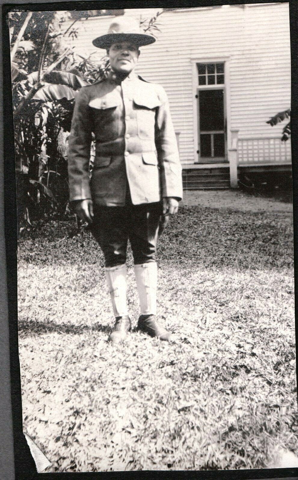 VINTAGE PHOTOGRAPH 1919-20'S WW1 SOLDIER UNIFORM DAYTONA BEACH FLORIDA OLD PHOTO