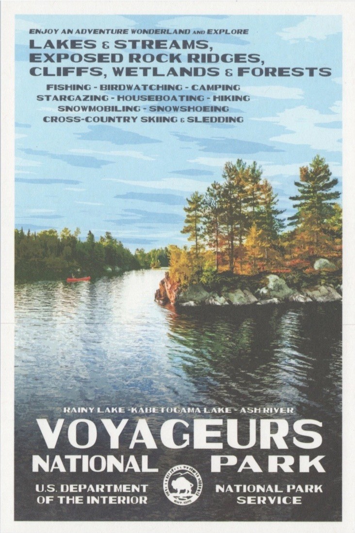 Voyageurs National Park Robert B. Decker WPA Style Postcard New