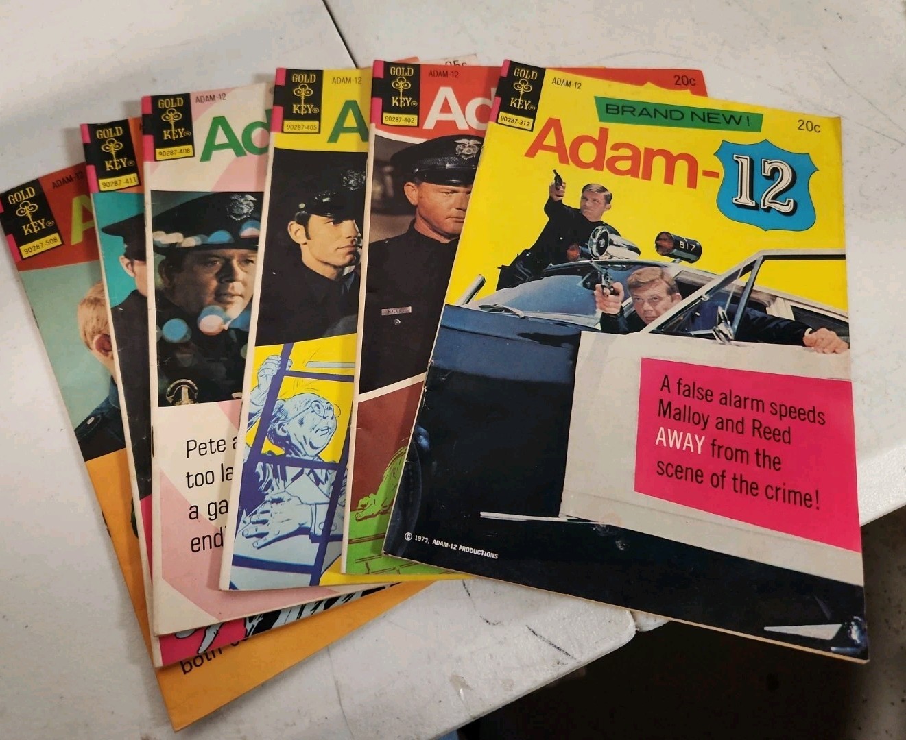 1970's ADAM-12 police tv show comics #1 2 3 4 5 & 8 