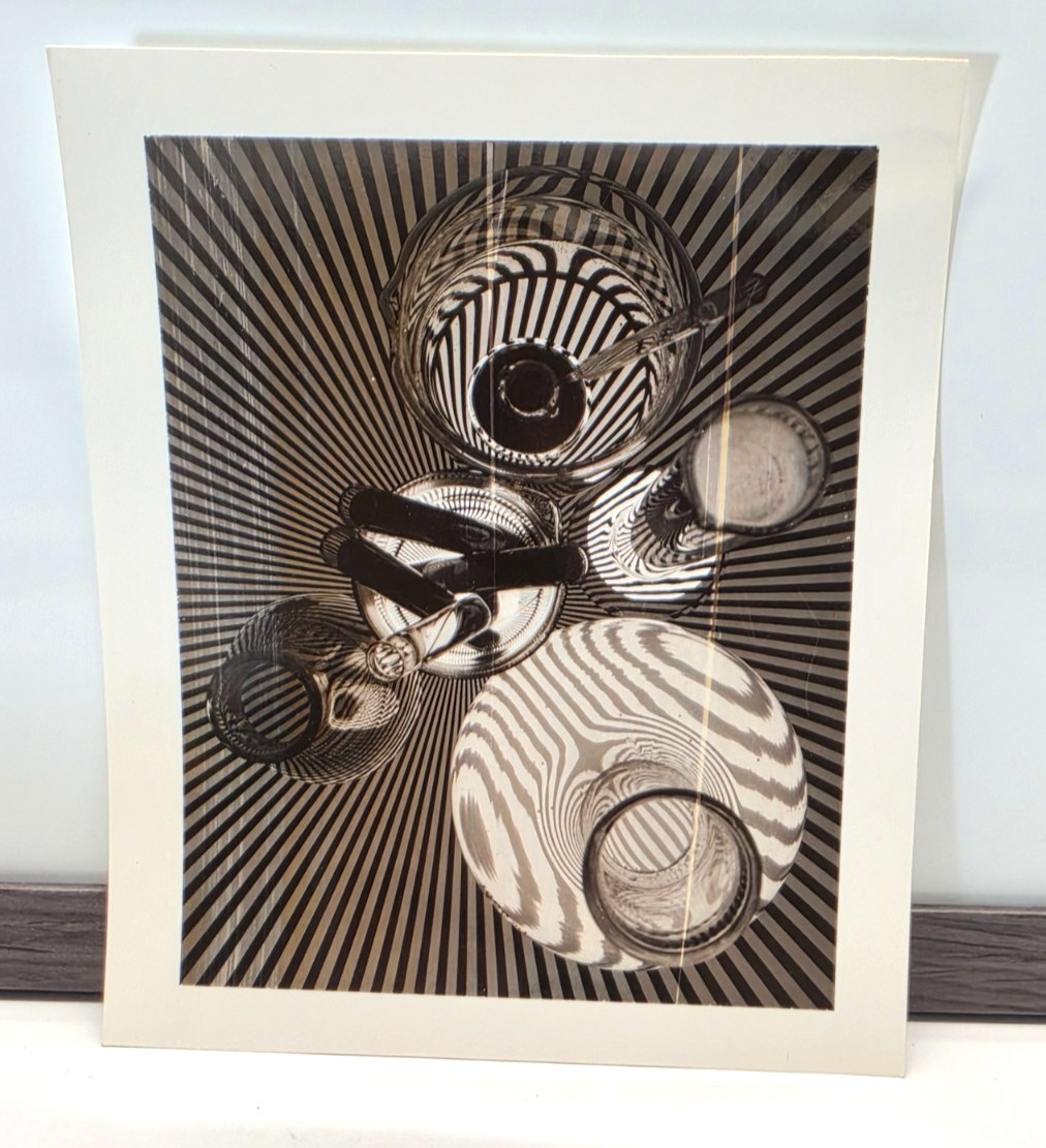 Jon Henry Original Art Polaroid Photo Vintage 1960s Op Art Glassware Still Life Jon Henry Original Art Polaroid Photo Vintage 1960s Op Art Glassware Still Life