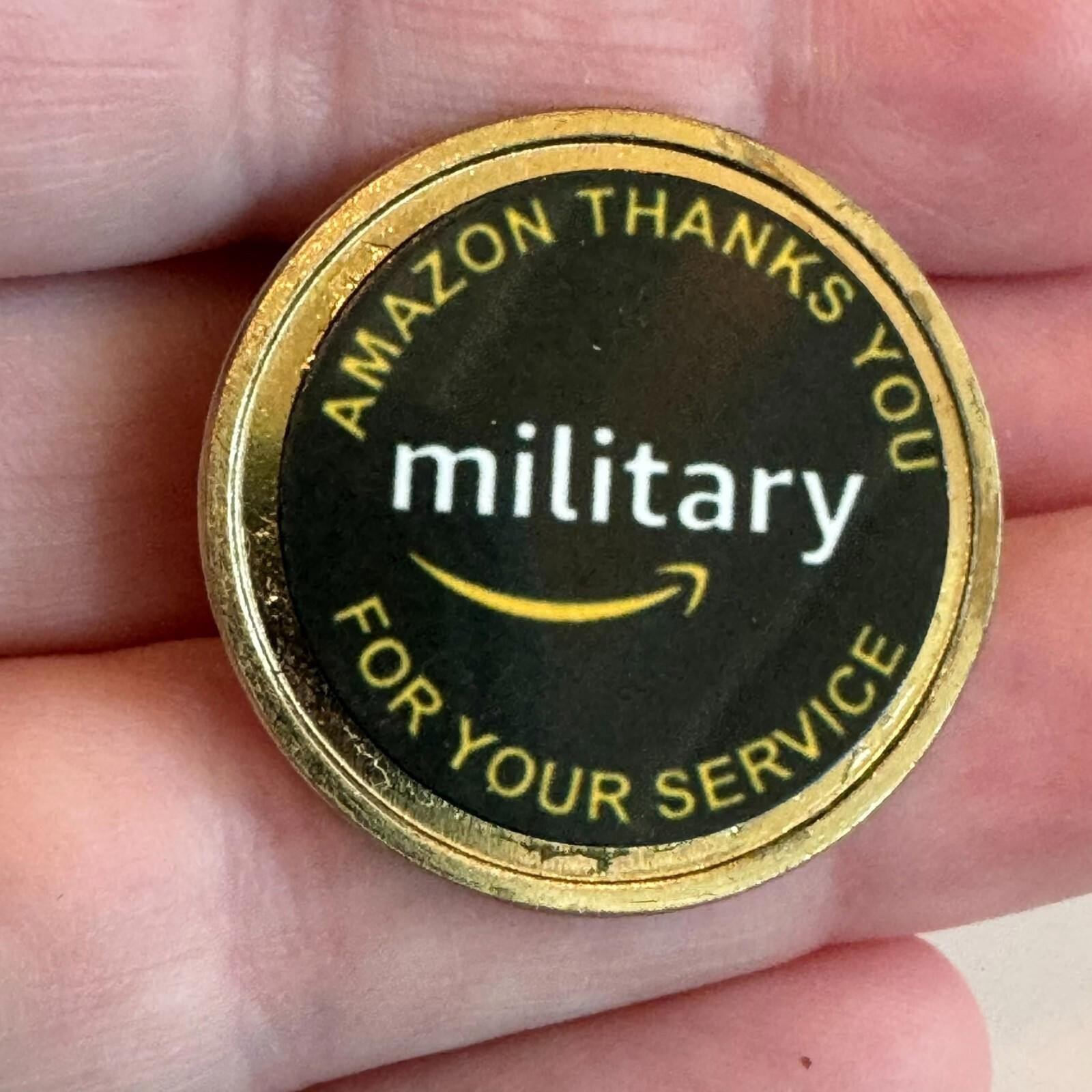 Vintage Amazon Military Thanks You For Your Service Lapel Pin Logo