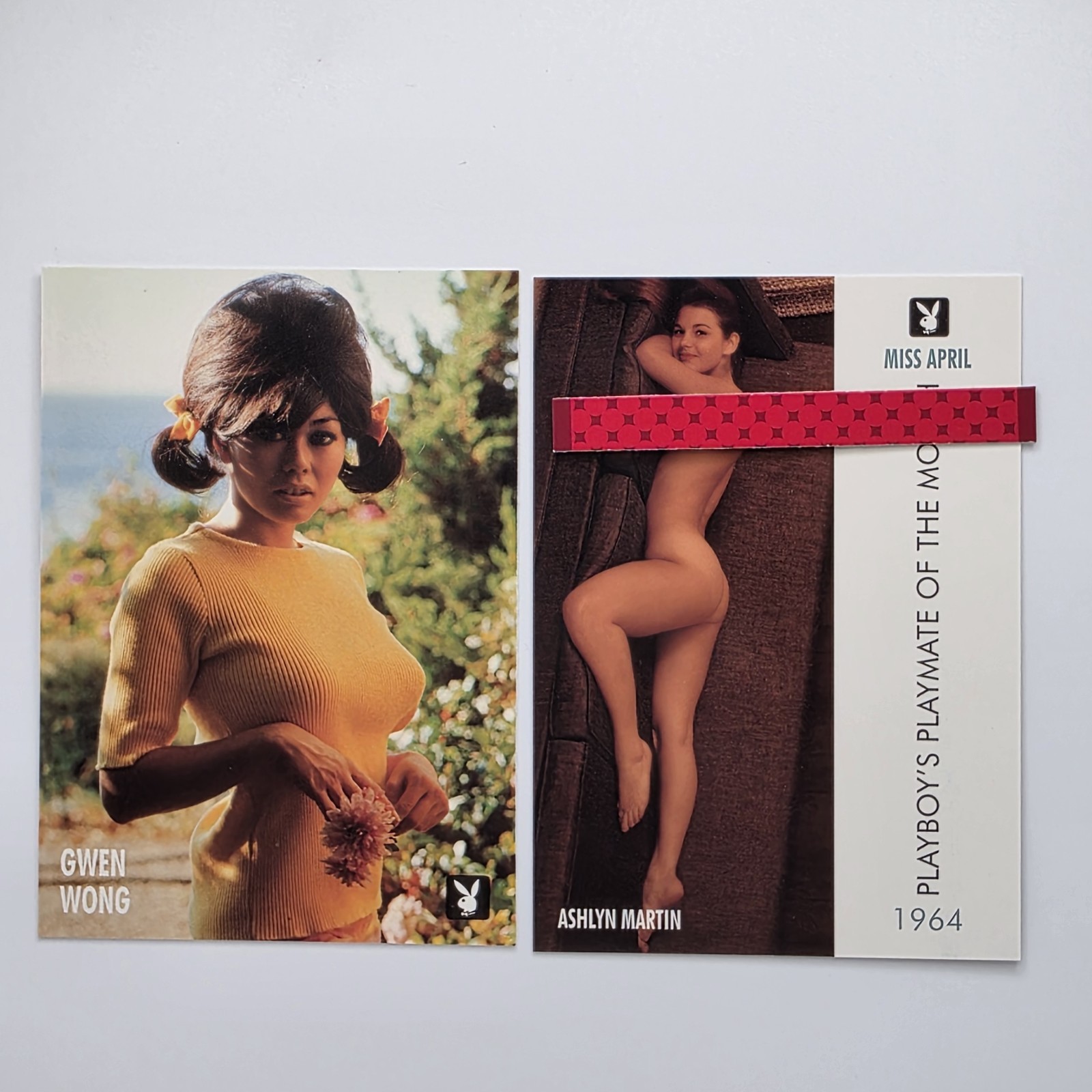 Playboy Official Vintage Collectible Miss April 1964 & 1967 SPICY Sexy Cards