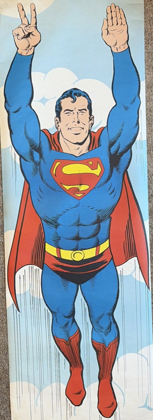 SUPERMAN Life Sized Poster 24x71 Curt Swan Murphy Anderson 1971 Vintage Peace