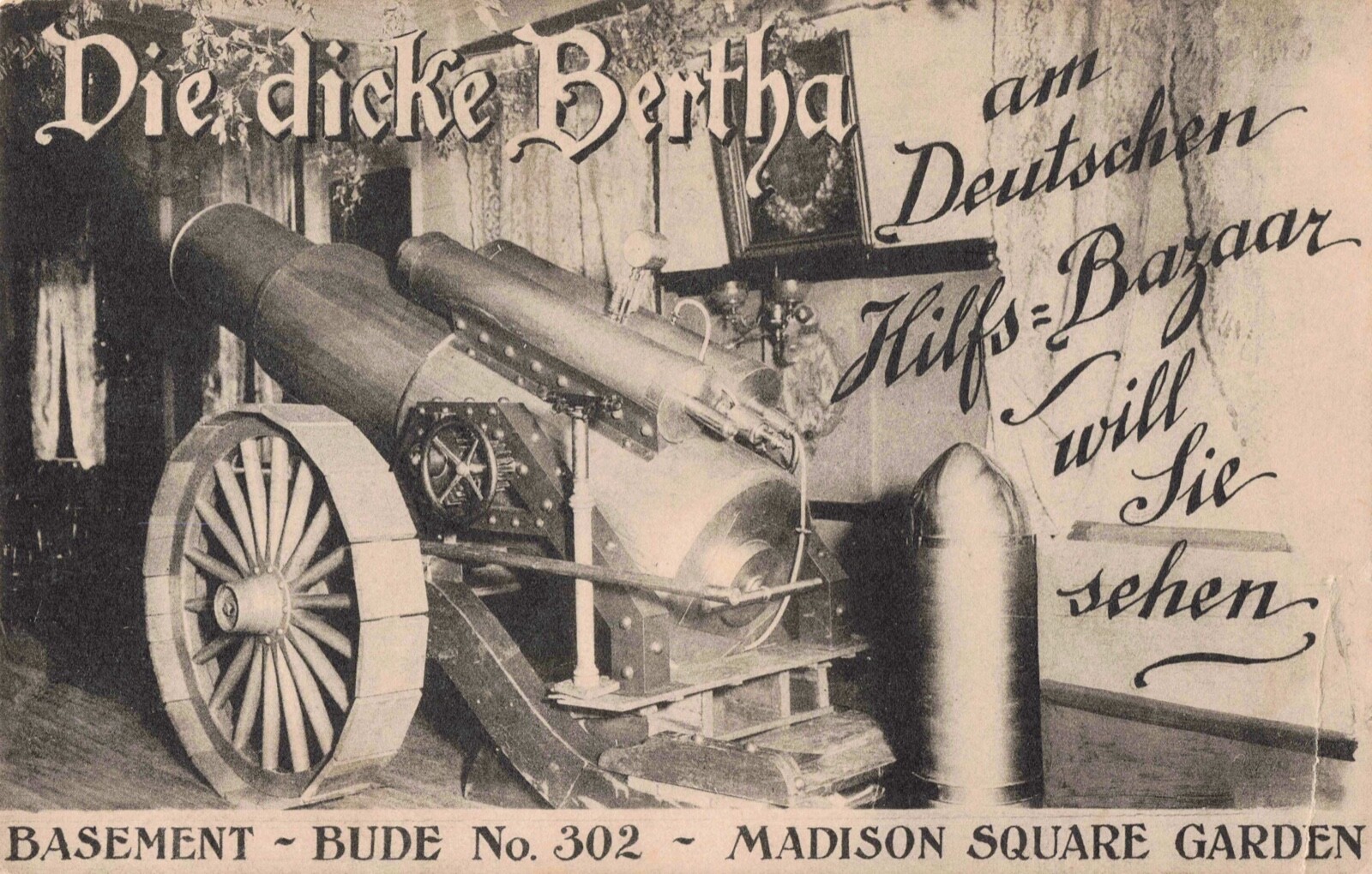 Die dicke Bertha Basement Madison Square Garden Albertype 