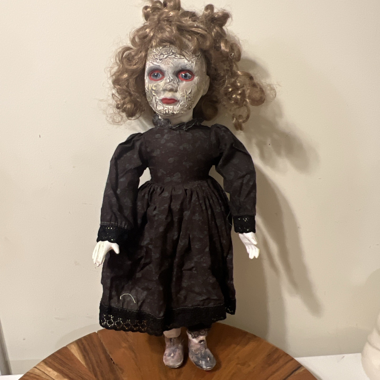 OOAK Creepy Doll, Scary Crackle Face, 17\