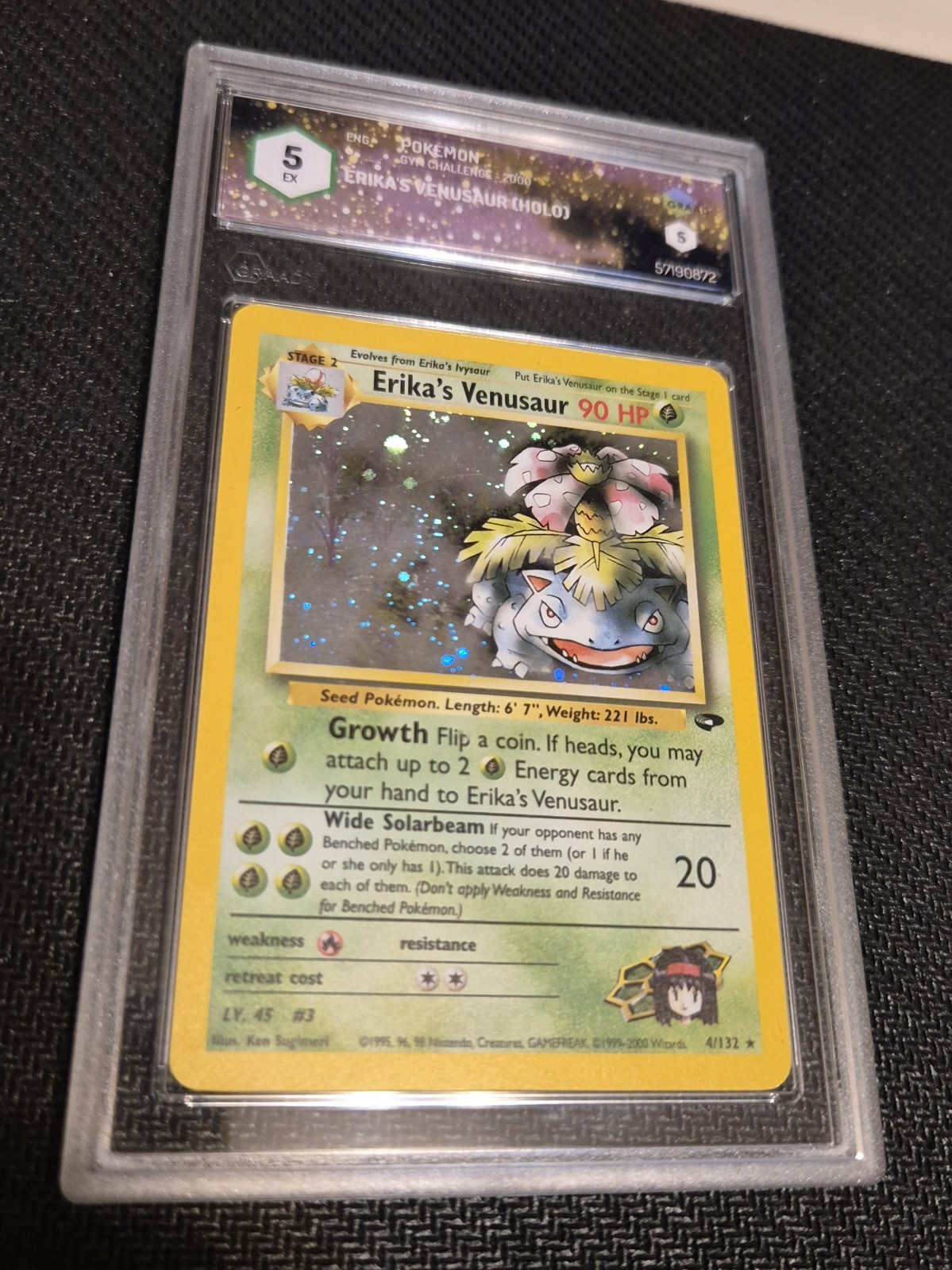 Erika's Venusaur 4/132 Gym Challenge Pokemon GRADE 5