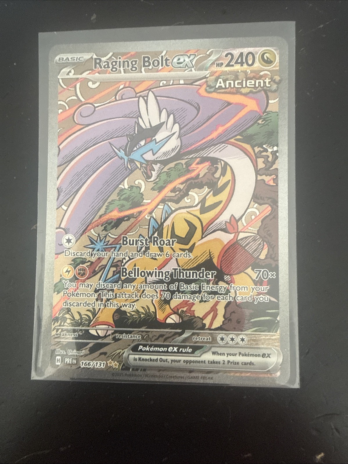 Pokémon TCG Raging Bolt ex 166/131 Prismatic Evolutions Full Art Holo