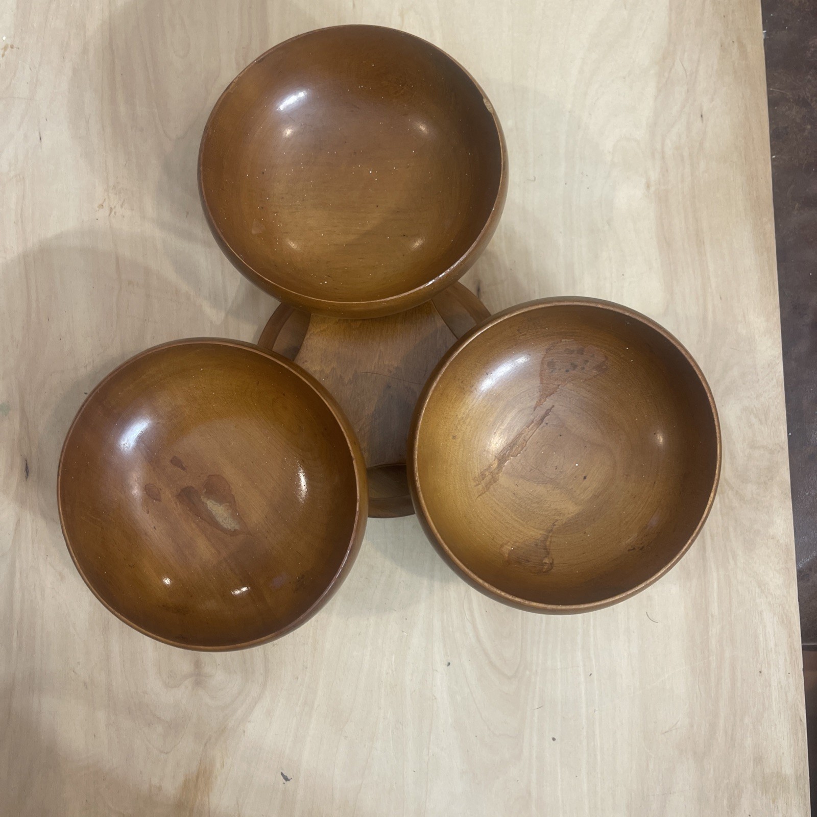VTG MCM Monkey Pod Wood Lotus Flower 13\