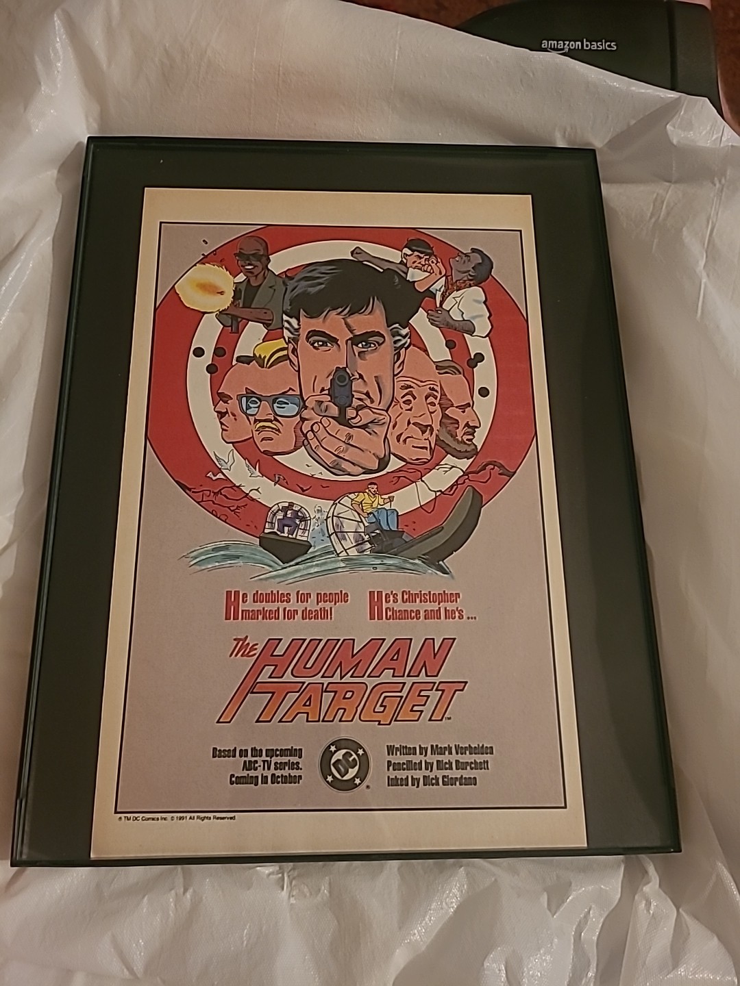 The Human Target DC Comics Print Ad 1990s Framed 8.5x11 