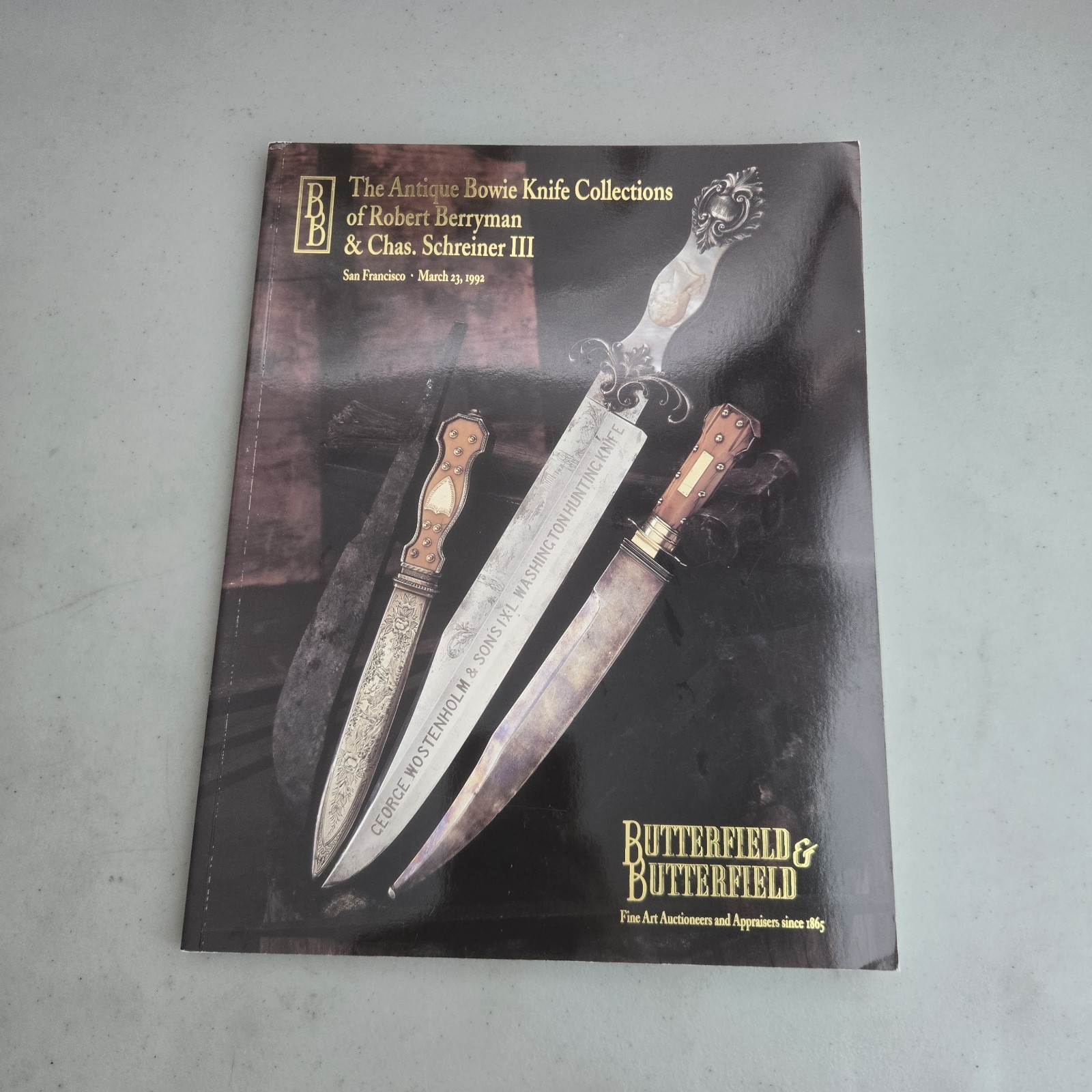 Antique Bowie Knife Collections Robert Berryman Schreiner Auction Catalog 1992
