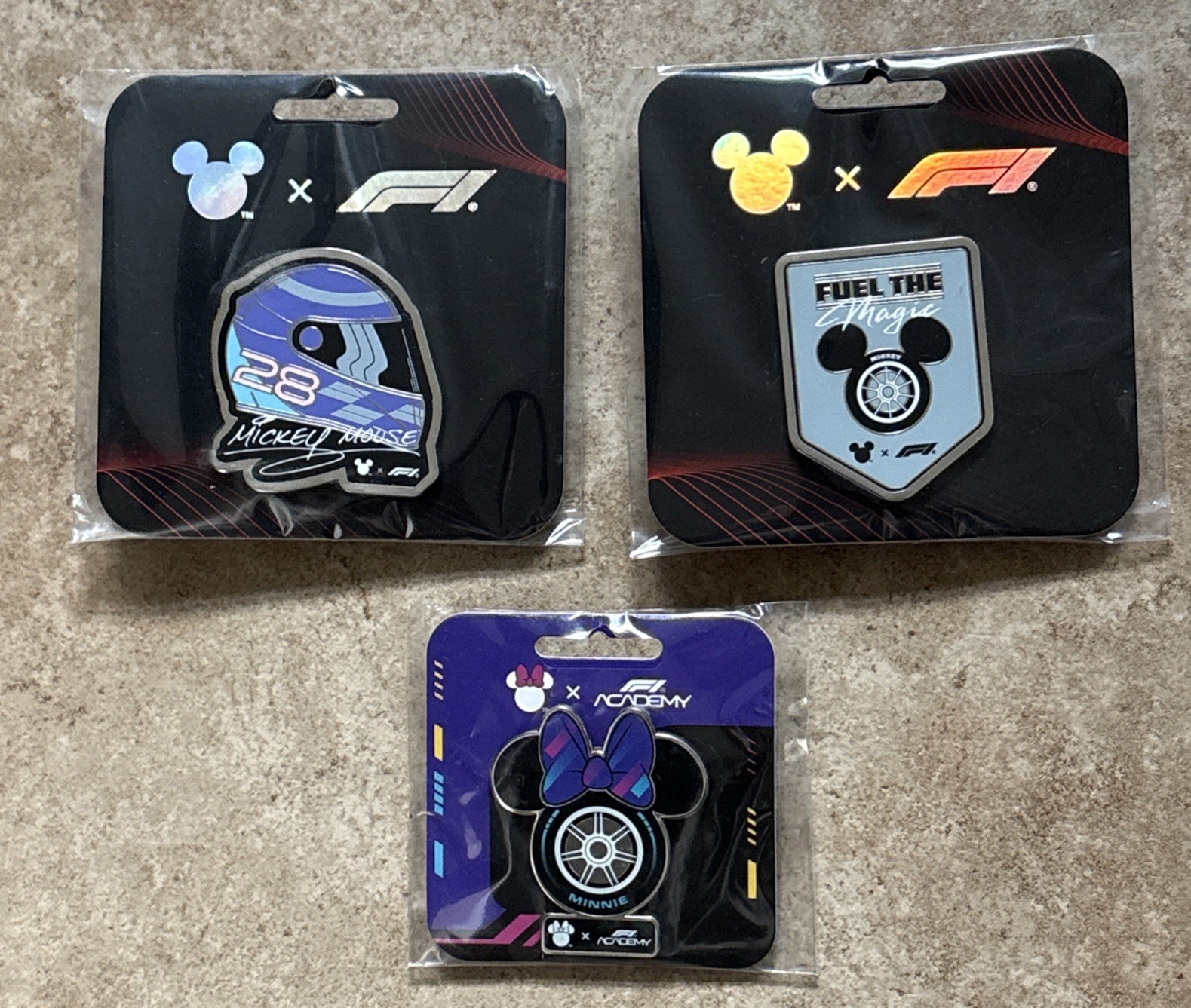 Disney x Formula 1 F1 Velocity Mickey Minnie Mouse Collection Pin Set – 2026