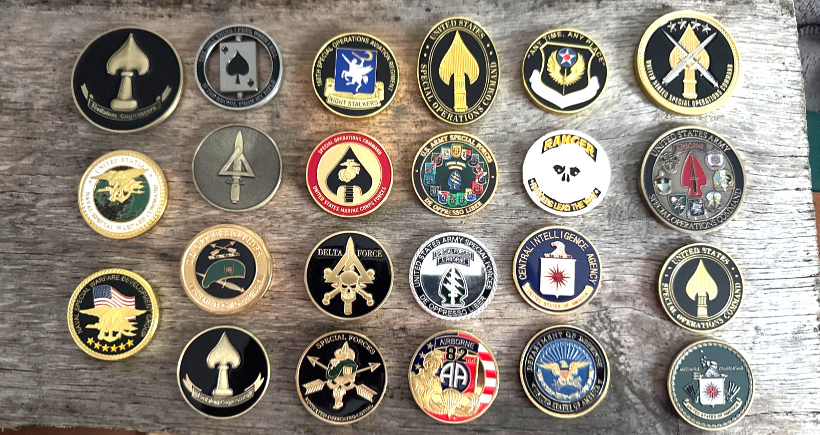 Huge 23 Coin Special Operations Challenge Coin set