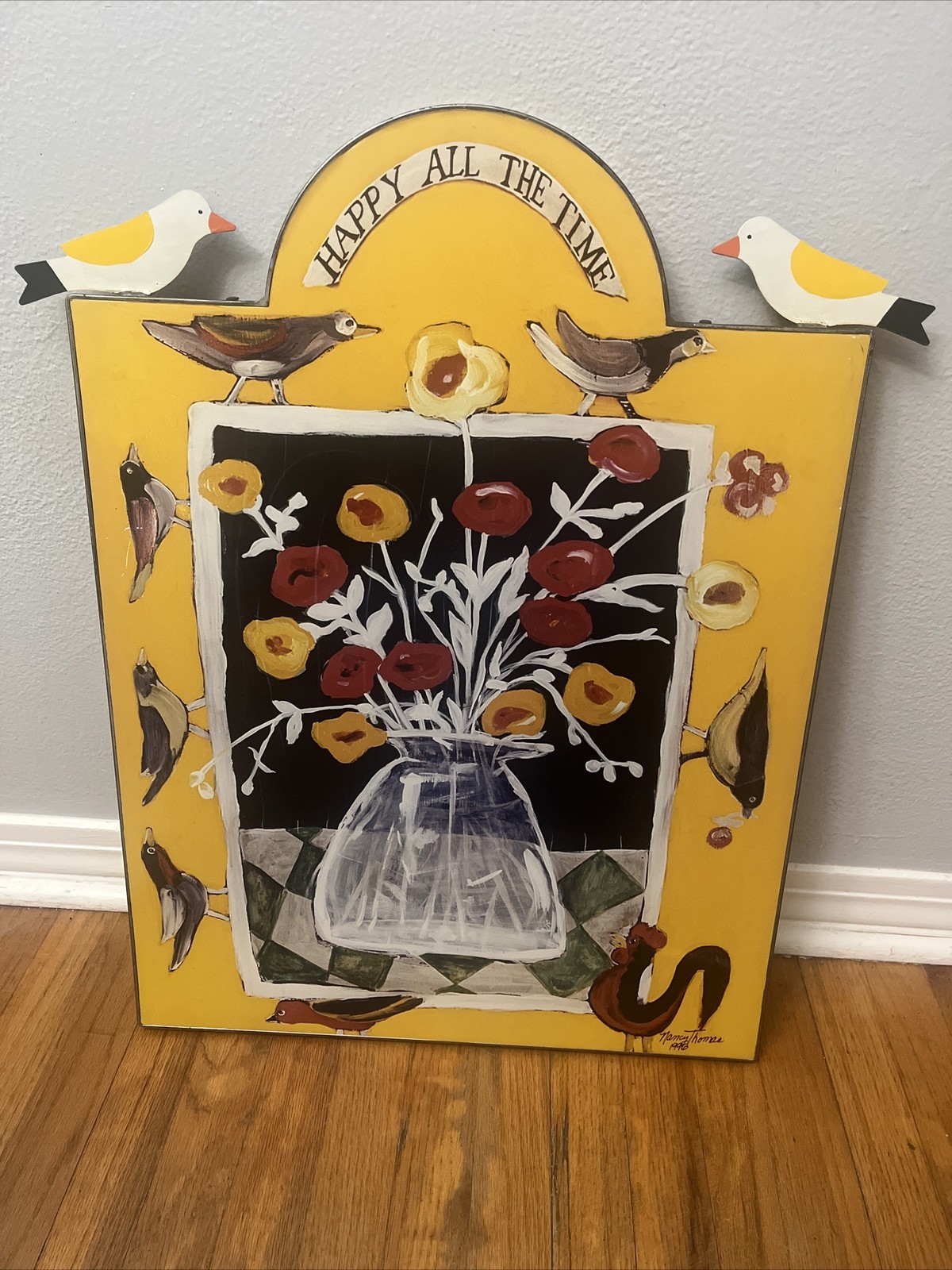 Extra Large 1996 Nancy Thomas Plaque Folk Art 