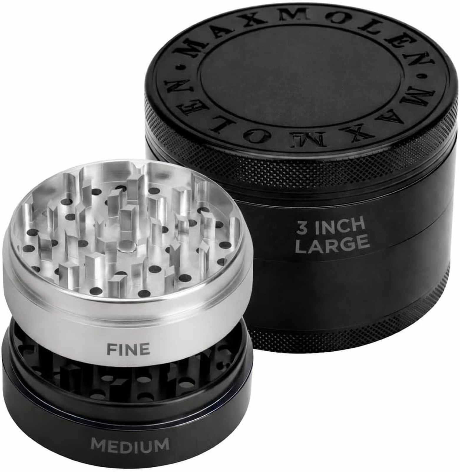 Large Manual Kitchen Spice & Seasoning Grinder, Dual Grind Plates for Fine 