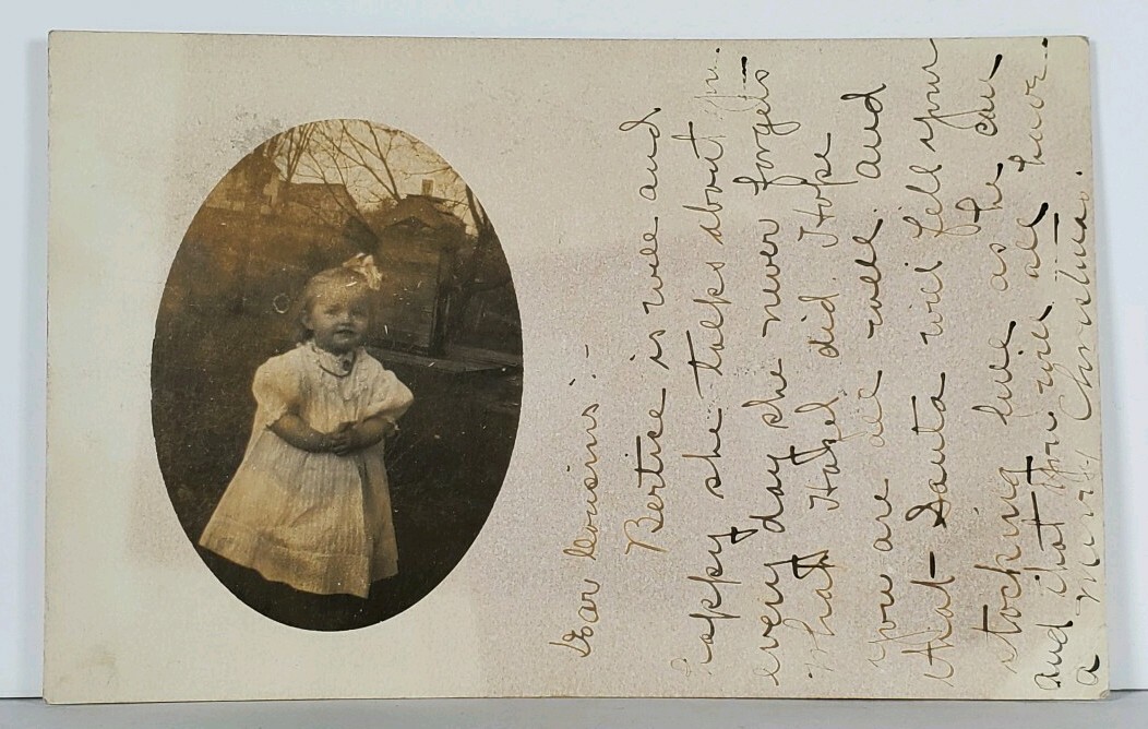 RPPC Williston VT Bertice 1906 to Pope in Greensboro Bend Postcard K13