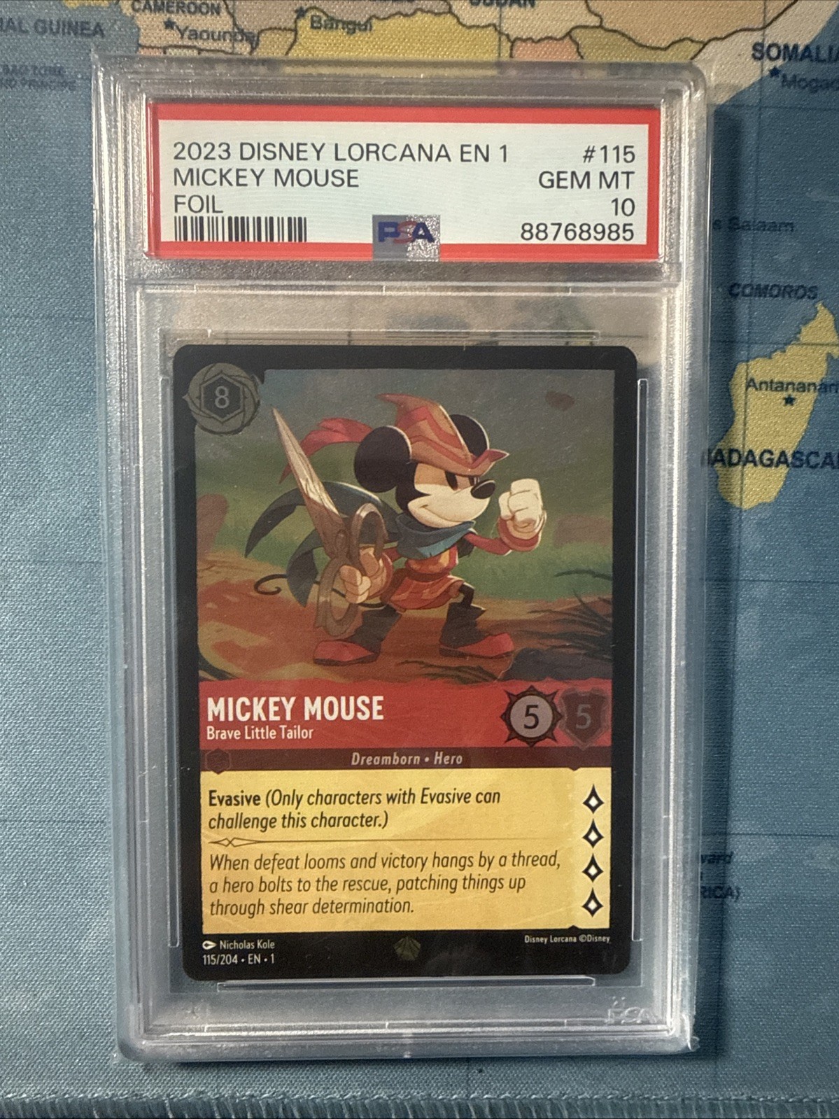Disney Lorcana - Mickey Mouse Brave Little Tailor Legendary FOIL 115/204 PSA 10