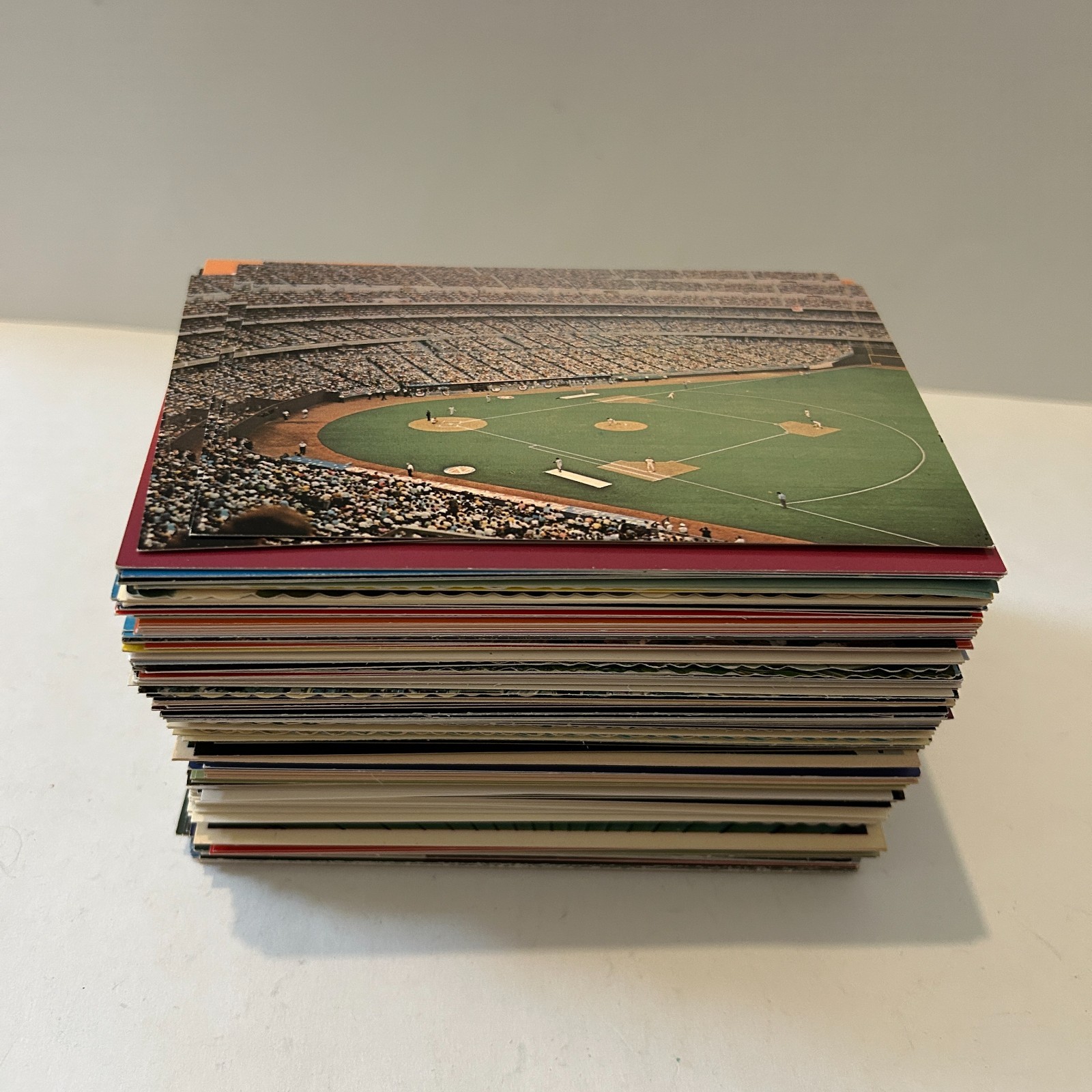 Huge Wholesale Chrome Postcards Lot Baseball Stadiums Football Sports Collection