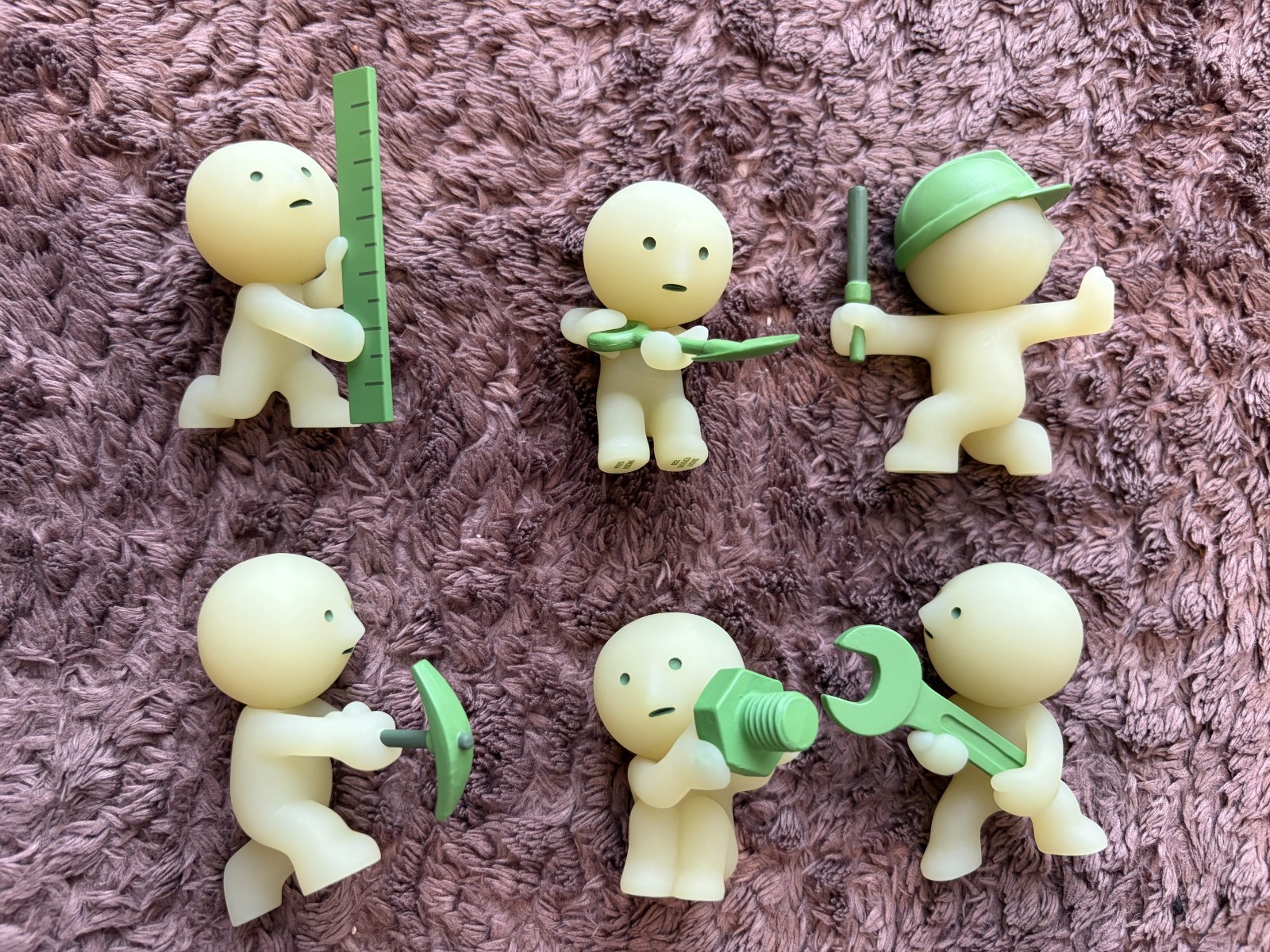 SMISKI Construction Series Figure Set of 6 Glow in the Dark Japan Unused