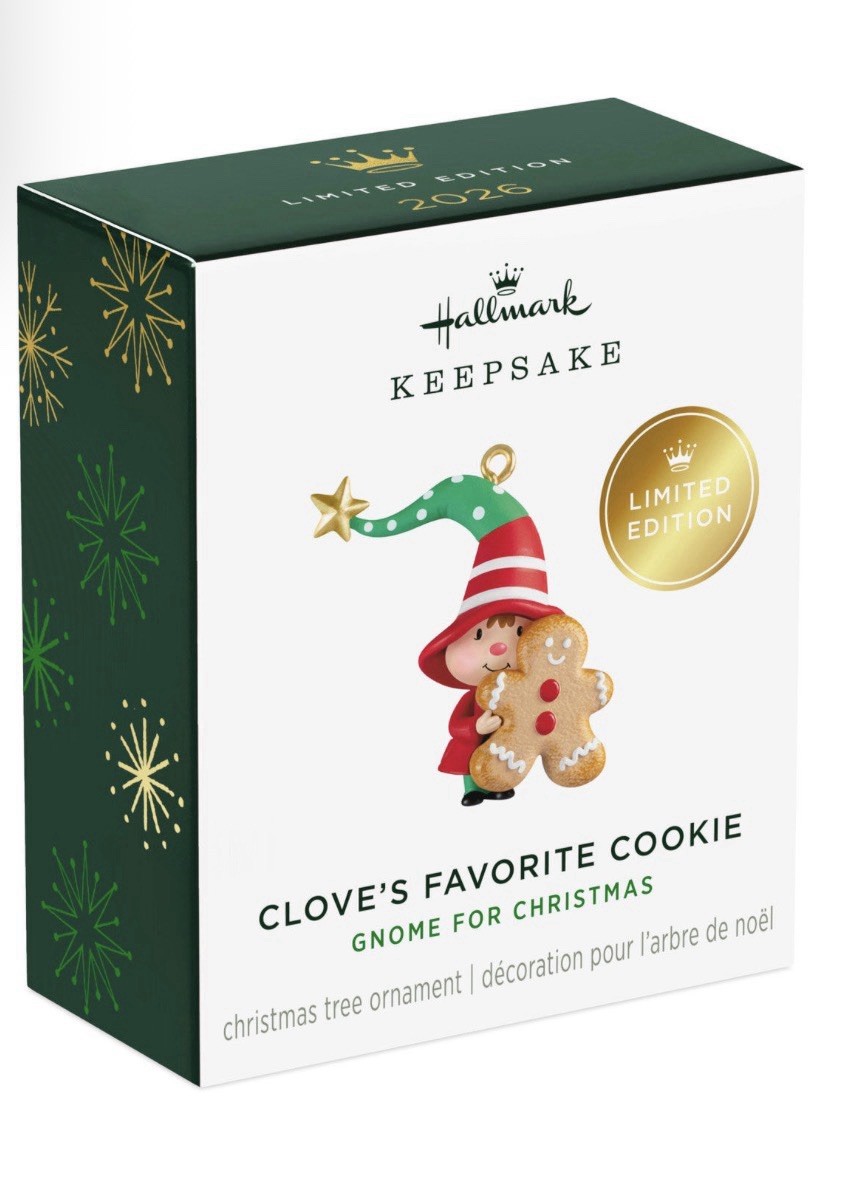 2026 Hallmark Ornament Gnome For Christmas Clove\'s Favorite Cookie Limited Ed