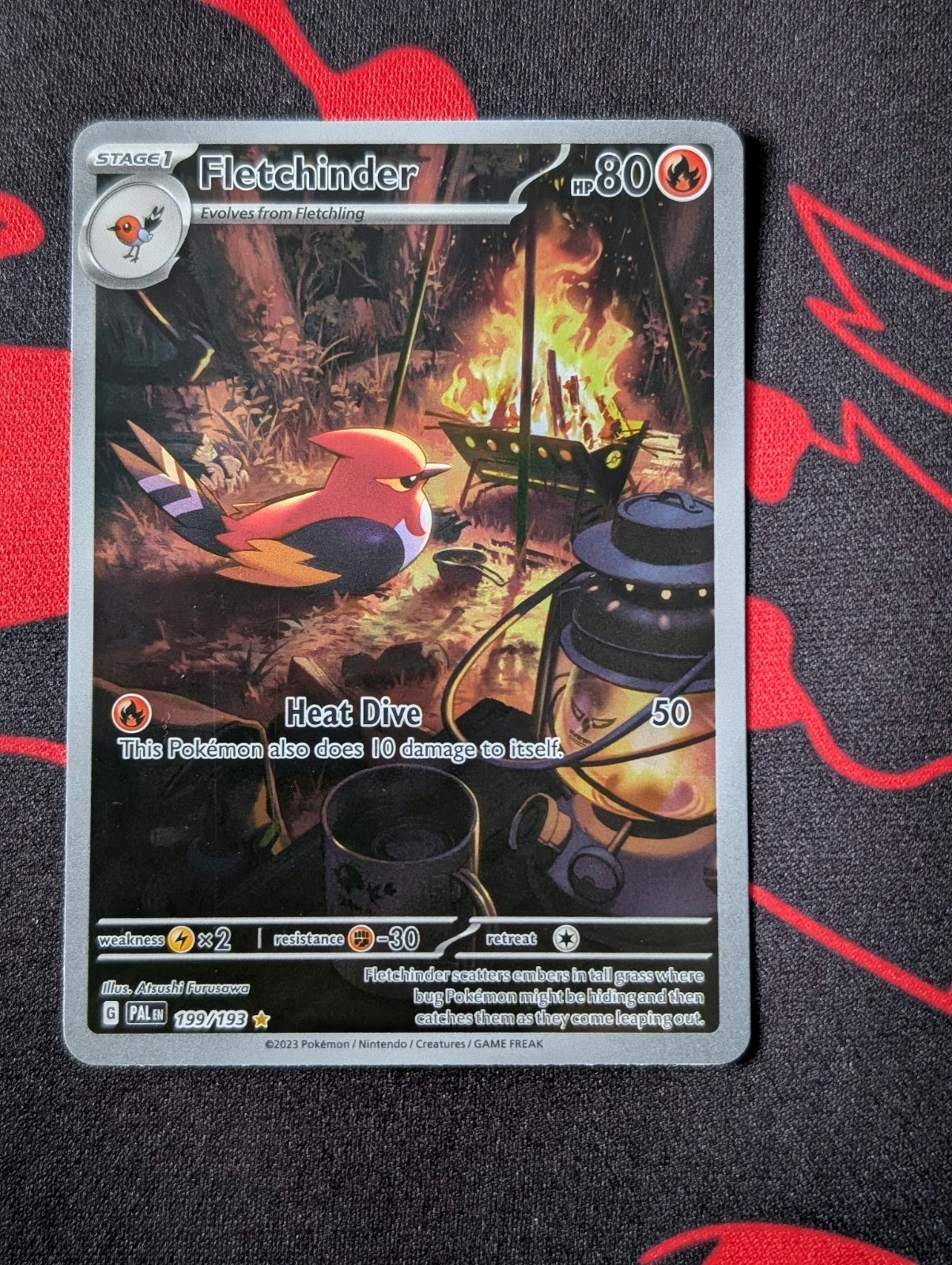 Pokémon TCG Fletchinder 199/193 - Paldea Evolved Illustration Rare Holo Full Art