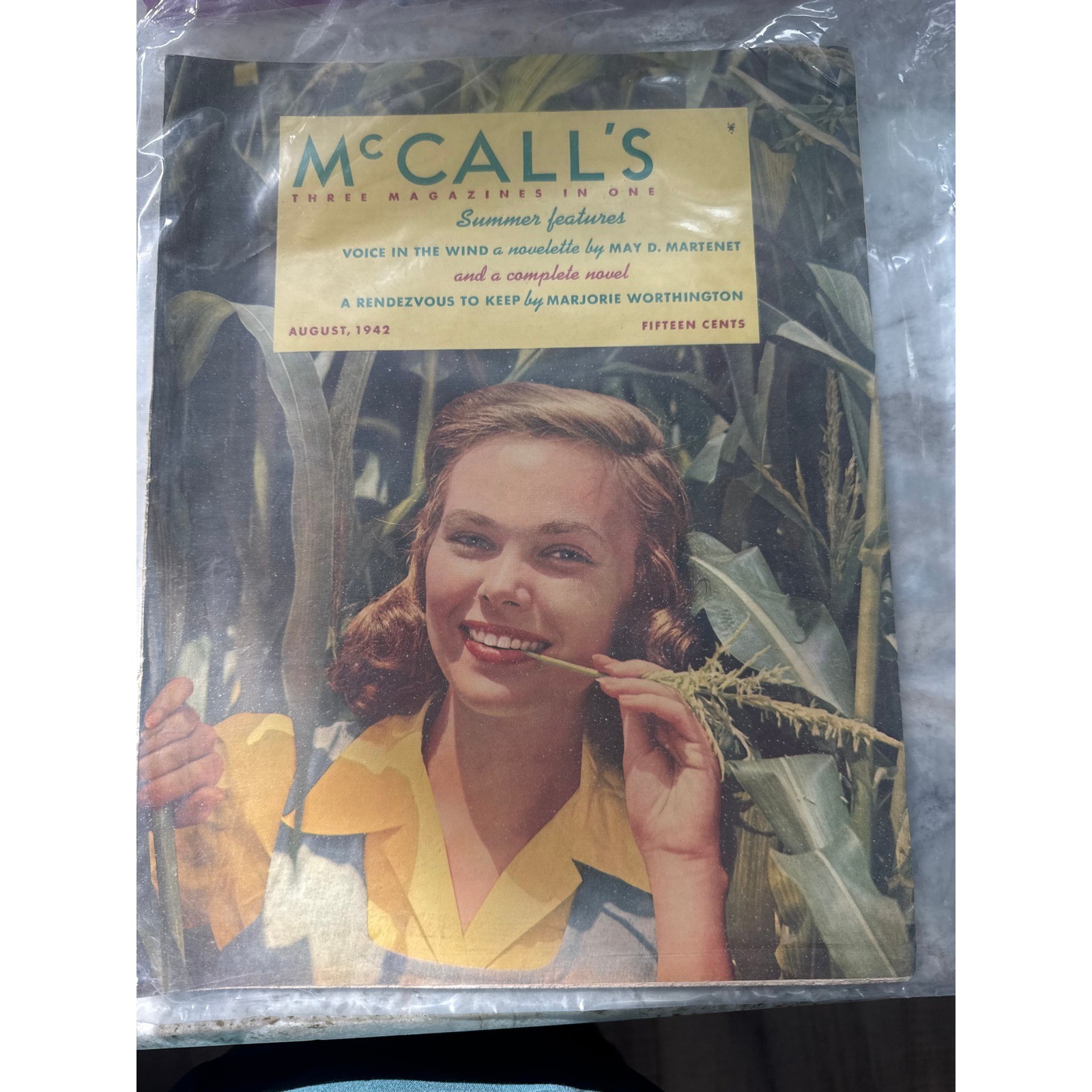 Vintage August 1942 McCall's Magazine WWII Era Fashion Fiction Ephemera 1940s