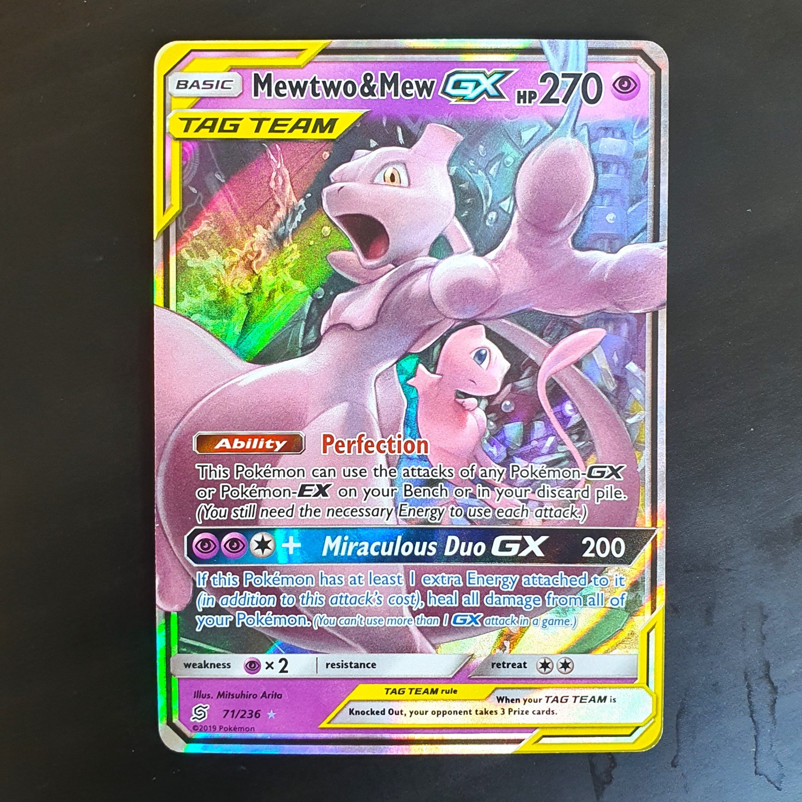 Mewtwo & Mew GX Unified Minds 71/236 Ultra Rare NM Pokemon Card