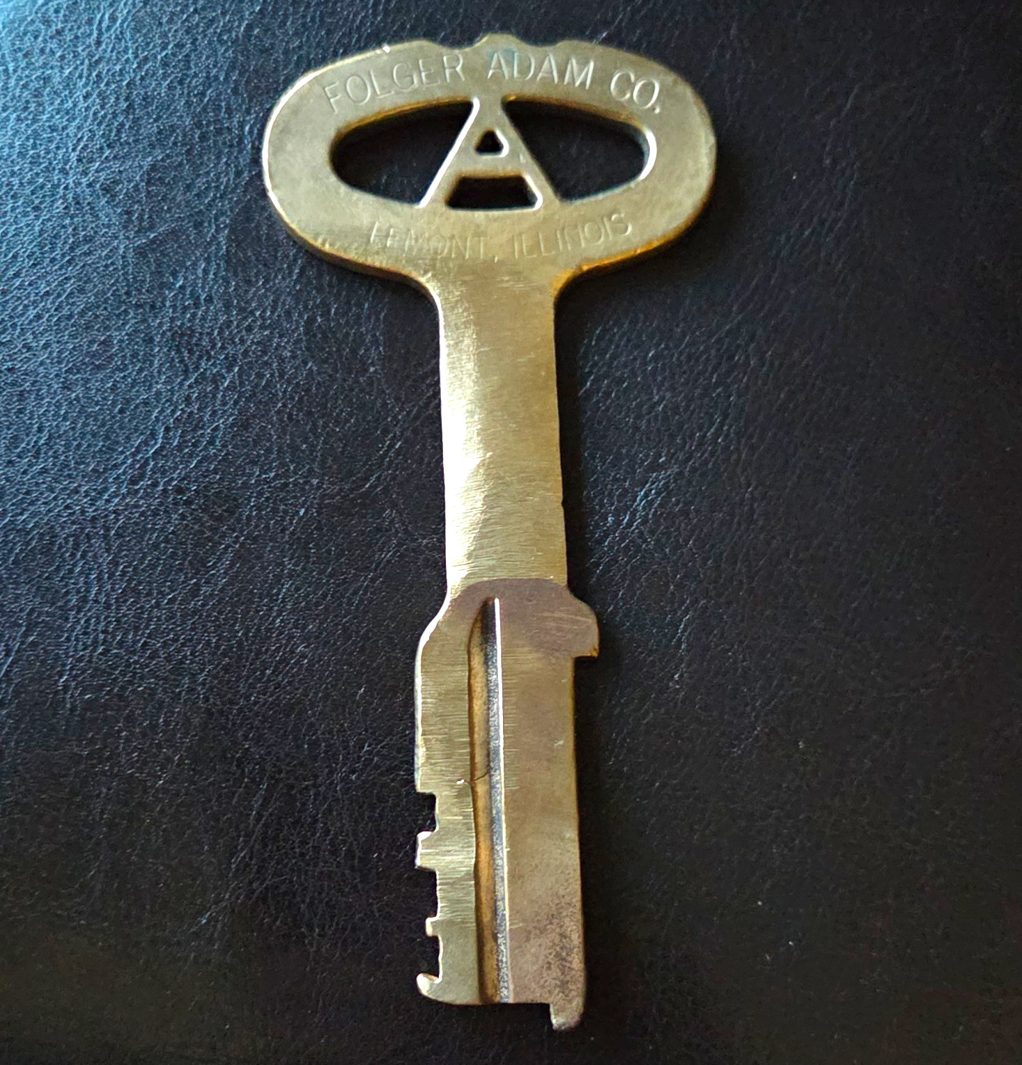 Folger Adam Co Lemont Illinois Skeleton Key Metal Key