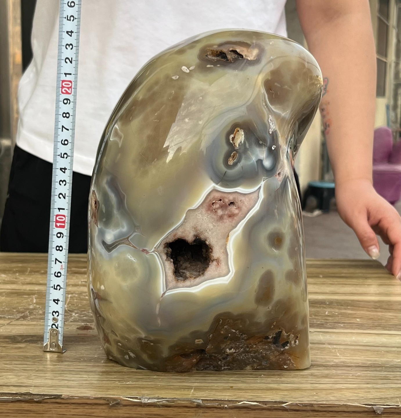 17.9LB Rare Large Colourful Agate Geode Quartz Crystal Mineral Specimen Healing