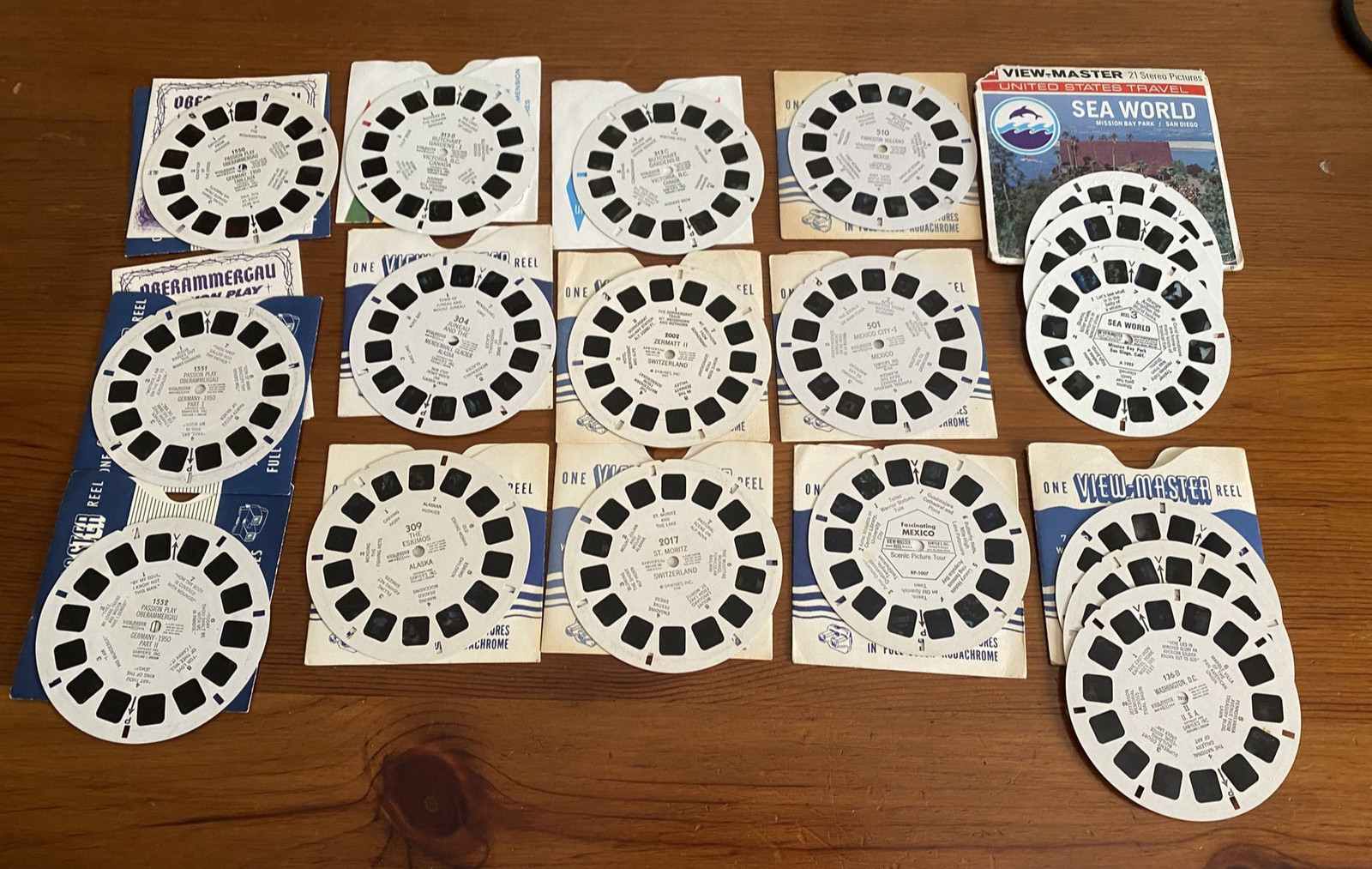 Lot 18 View Master Vintage Reels Travel Collection
