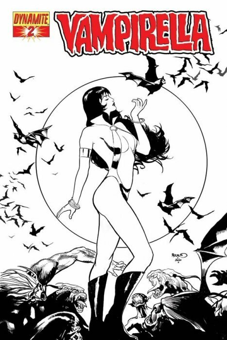 VAMPIRELLA #2 (2010) DF EXCLUSIVE PAUL RENAUD COLOR/B&W SET W/COA NM.