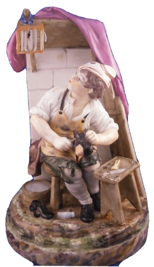 Antique Niderviller Porcelain Shoemaker Figurine Figure Porcelaine Niderville