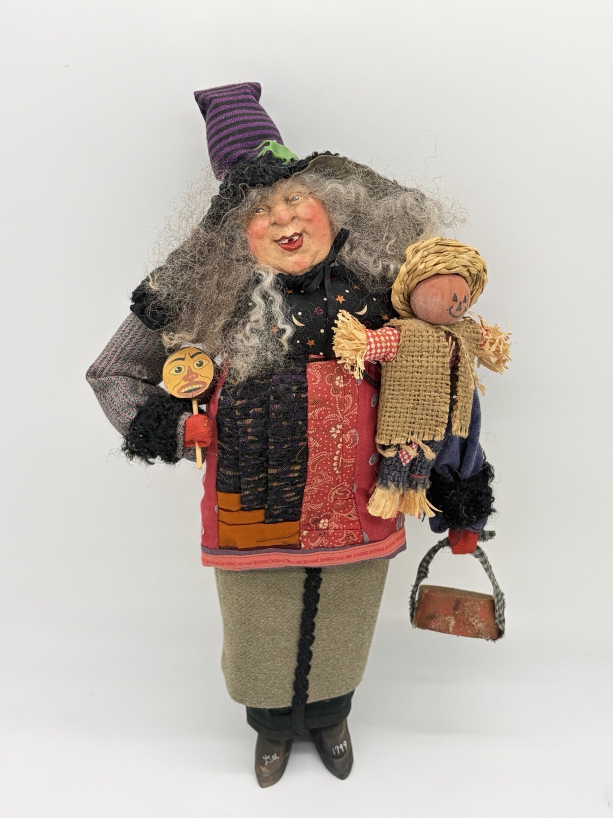 VTG Signed Dee Gann House Of Hatten Witch 1999 Handmade 18”