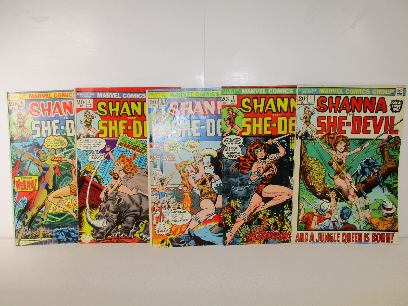 SHANNA THE SHE-DEVIL 1-5 COMPLETE SET 1972-1973 Marvel Comics (s 16274)