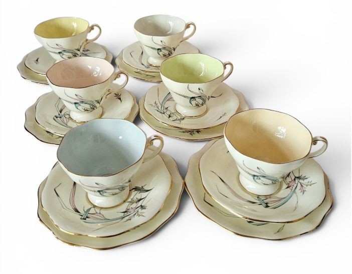 6 x EB Foley fine bone china Trios in the \