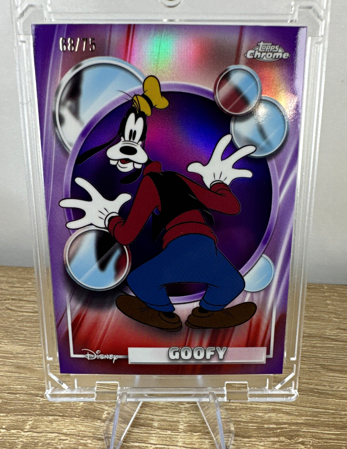 2023 Topps Chrome Disney 100 Goofy #52 Serial Numbered 68/75
