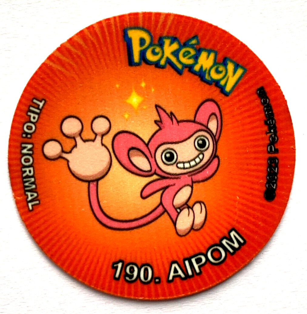 TAZO POKEMON EC1 #190 SHINY AIPOM 2023 Johto PERU South America Flips Taps