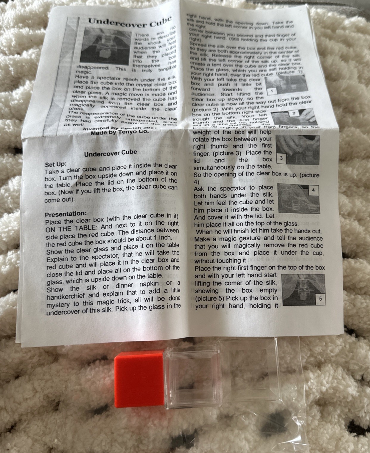 Vintage Tenyo Magic T-200 Undercover Cube 2001 Rare Magic Trick Prop OOP