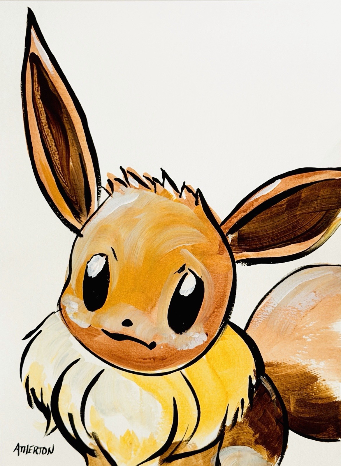 Pokémon: Eevee - 9x12 Acrylic Original Art by Jim Atherton w/COA - Not a Print