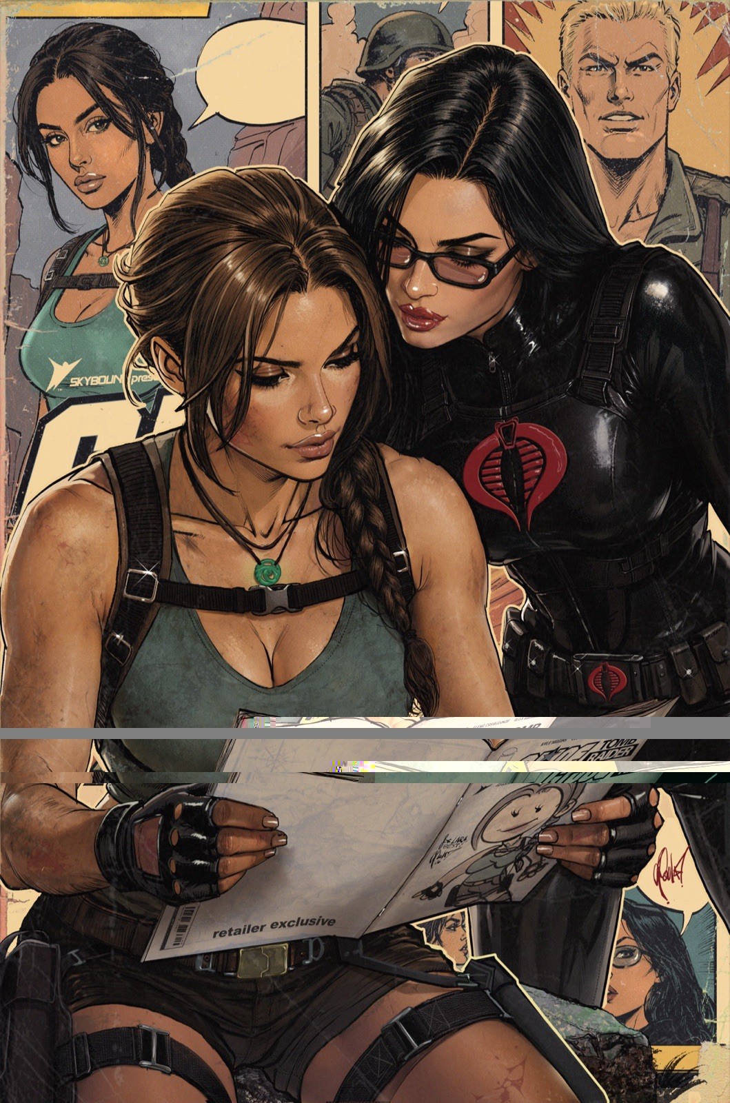 🔥 GI JOE TOMB RAIDER #2 CEDRIC POULAT 616 COMICS Virgin Variant A LTD 750