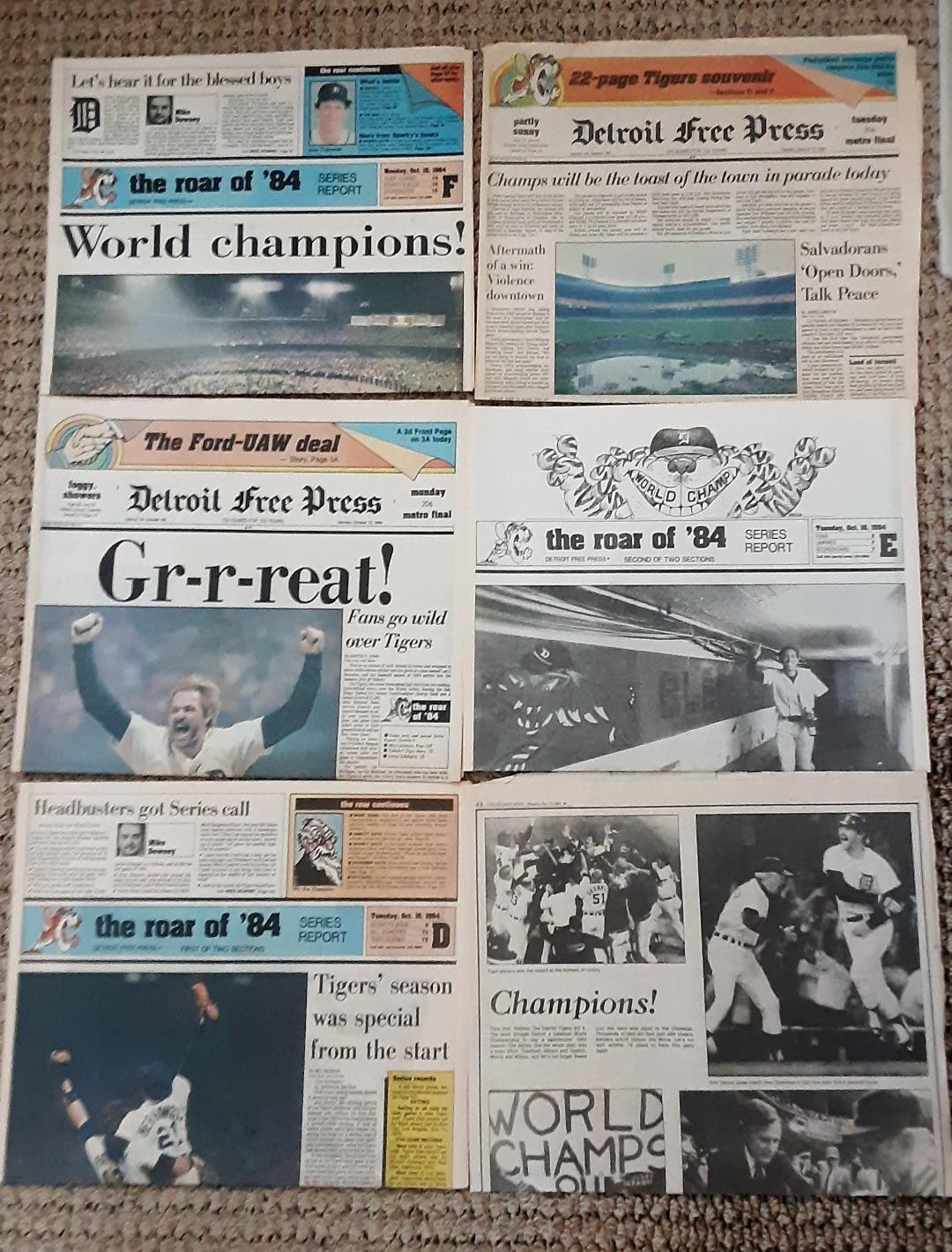 1984 Detroit Tigers World Series Papers