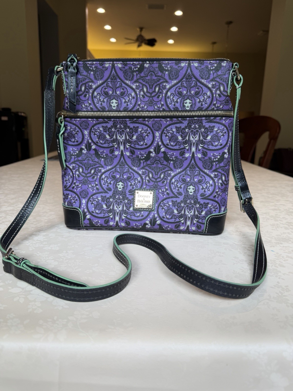 Disney DOONEY & BOURKE HAUNTED MANSION Wallpaper Disney Cross Body Purse Bag.