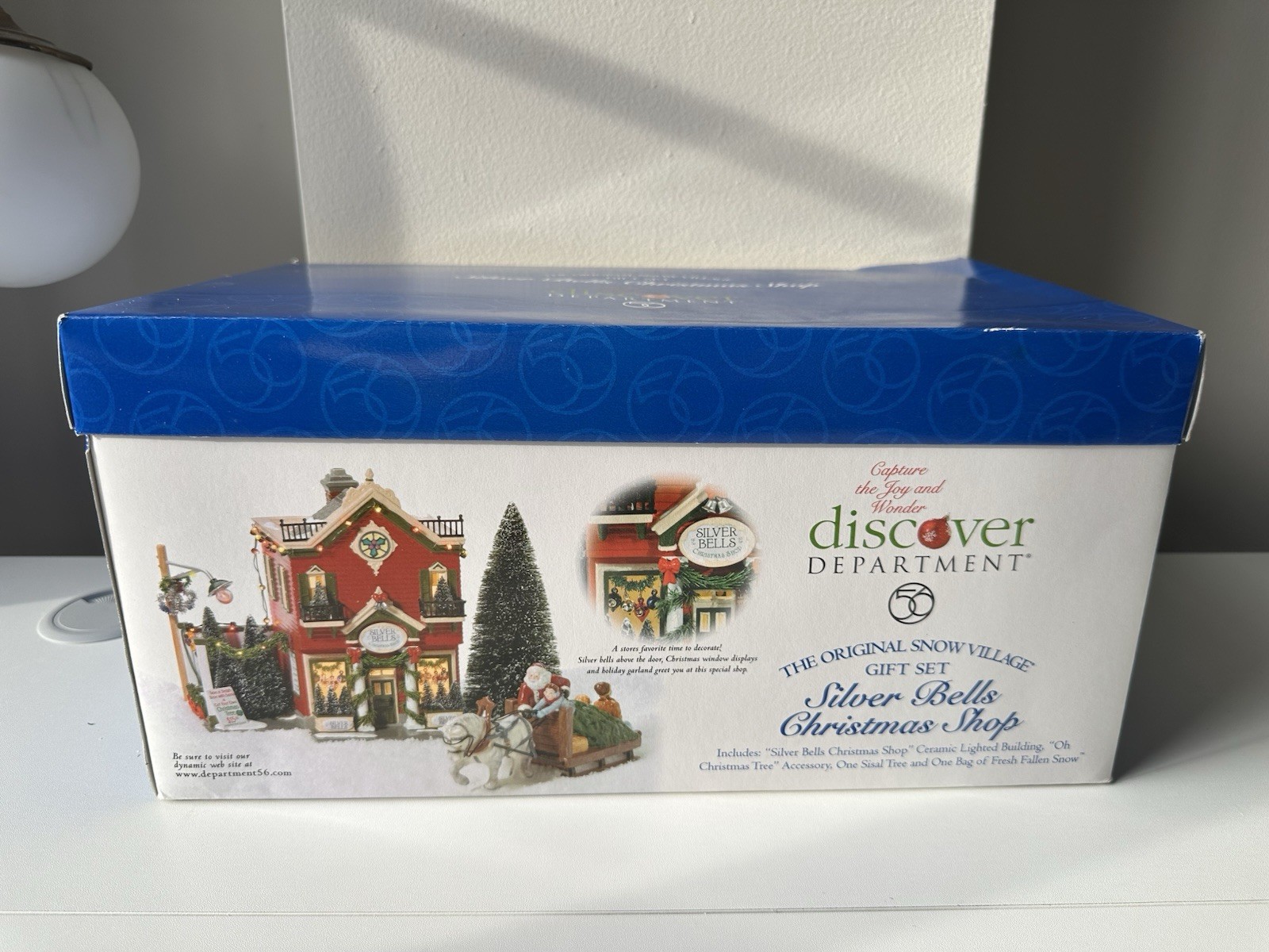 Dept 56 Silver Bells Christmas Shop 56.55040 Snow Village Complete Gift Set